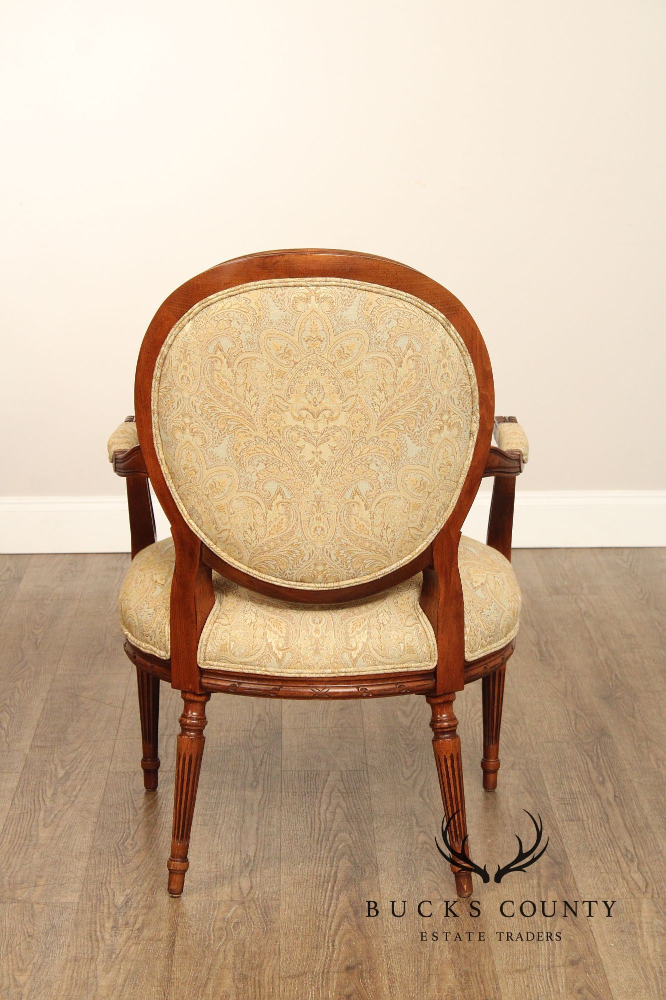 Ethan Allen French Louis XVI Style Pair Of Fauteuil Armchairs