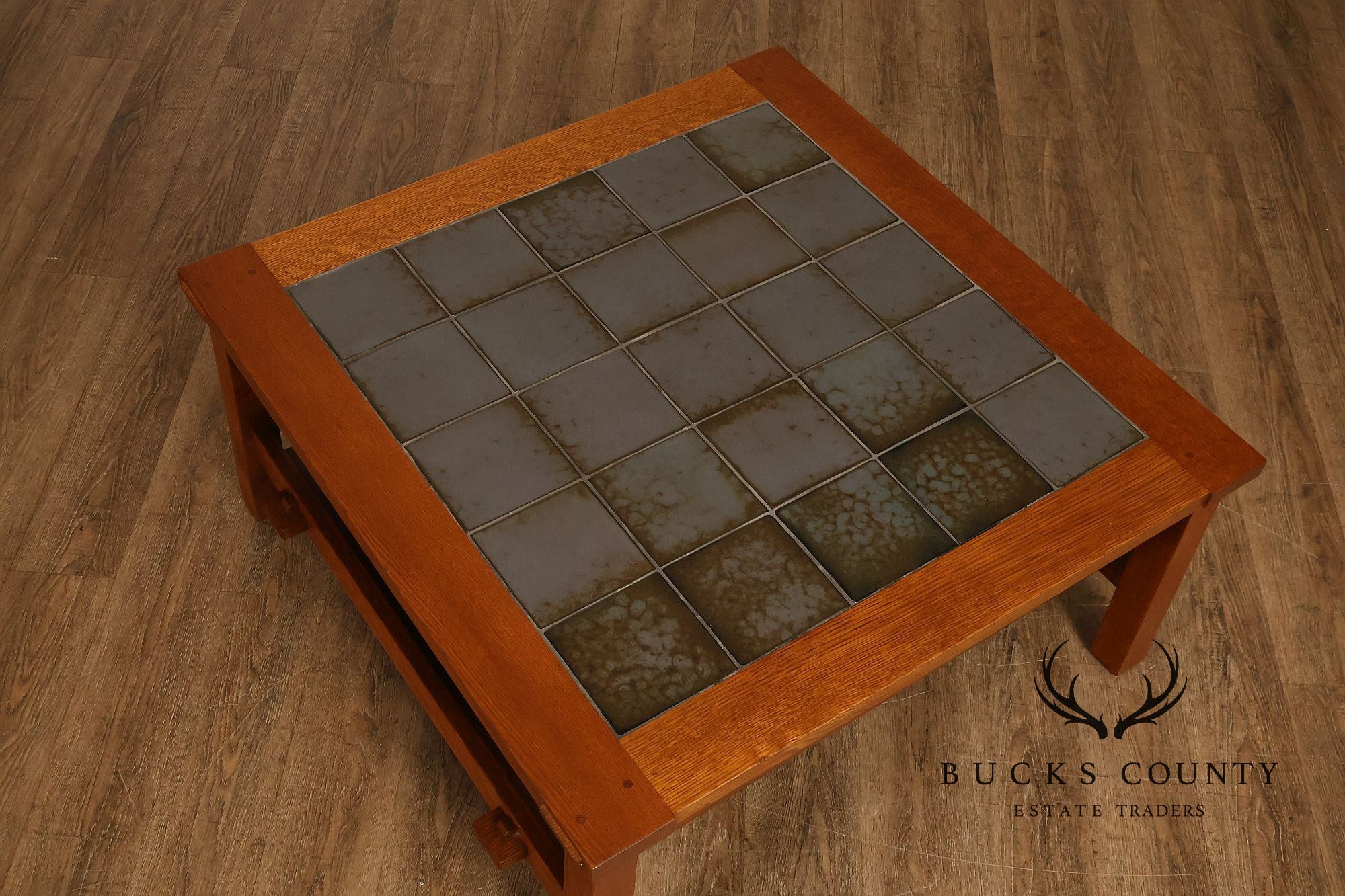 Stickley Mission Collection Tile Top Square Oak Coffee Table