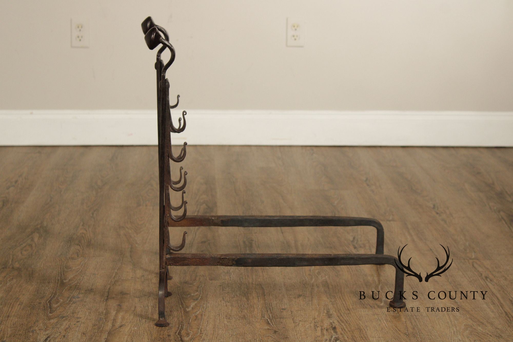 Antique Pair of Fireplace Hand Forged Andirons