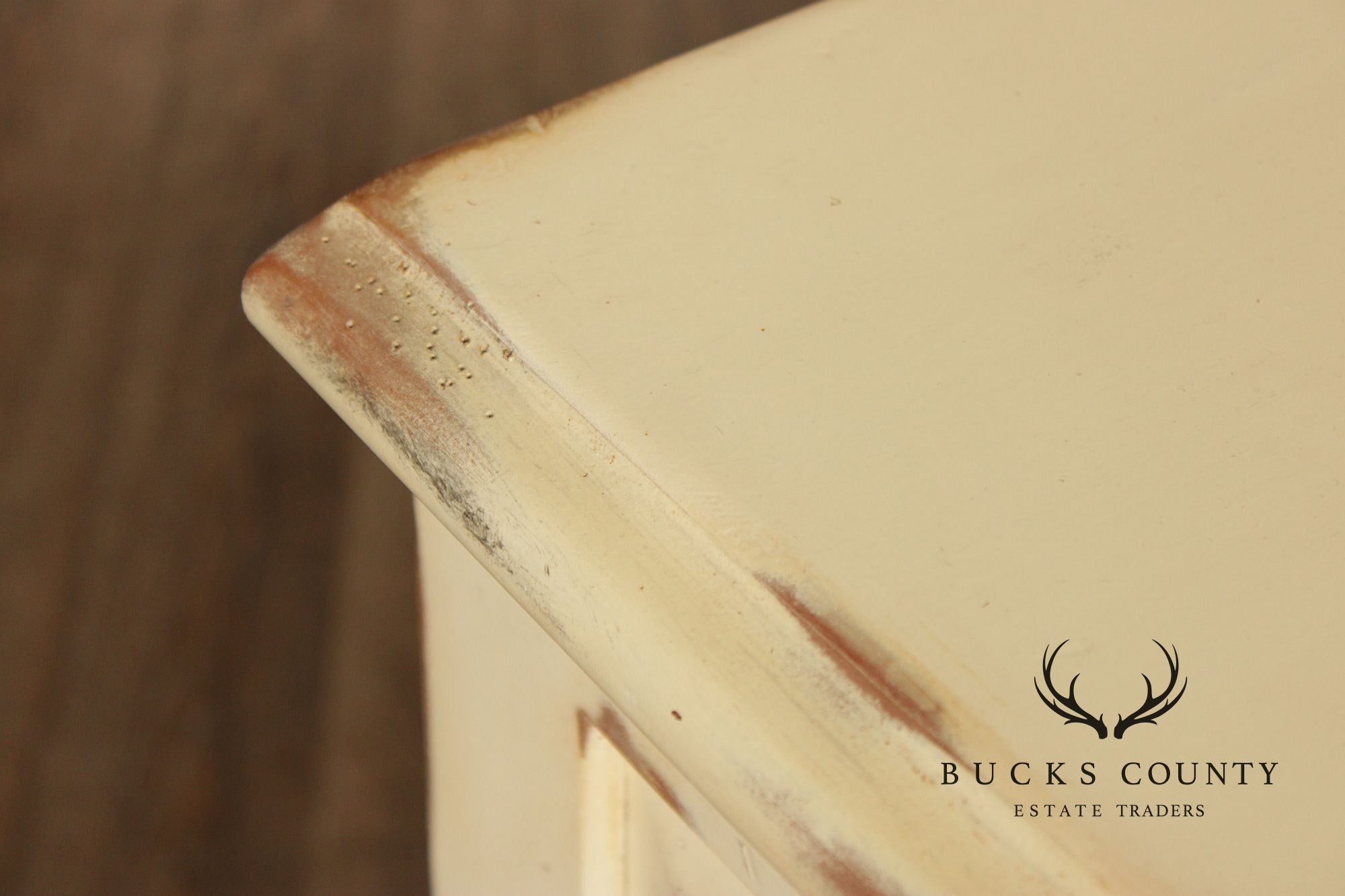 Lane French Provincial Style Distressed Cream Seven Drawer Dresser