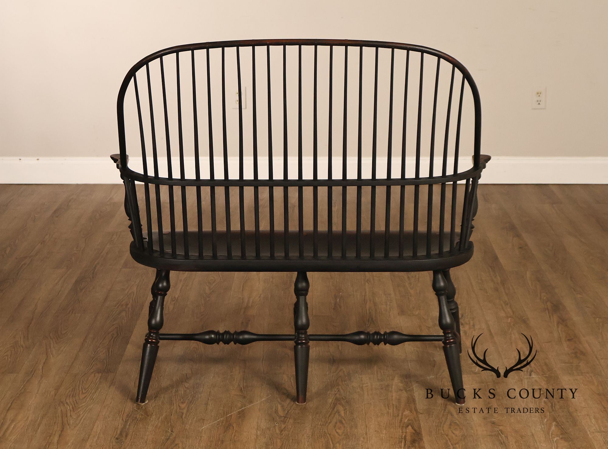 Custom Quality Black Painted Windsor Settee