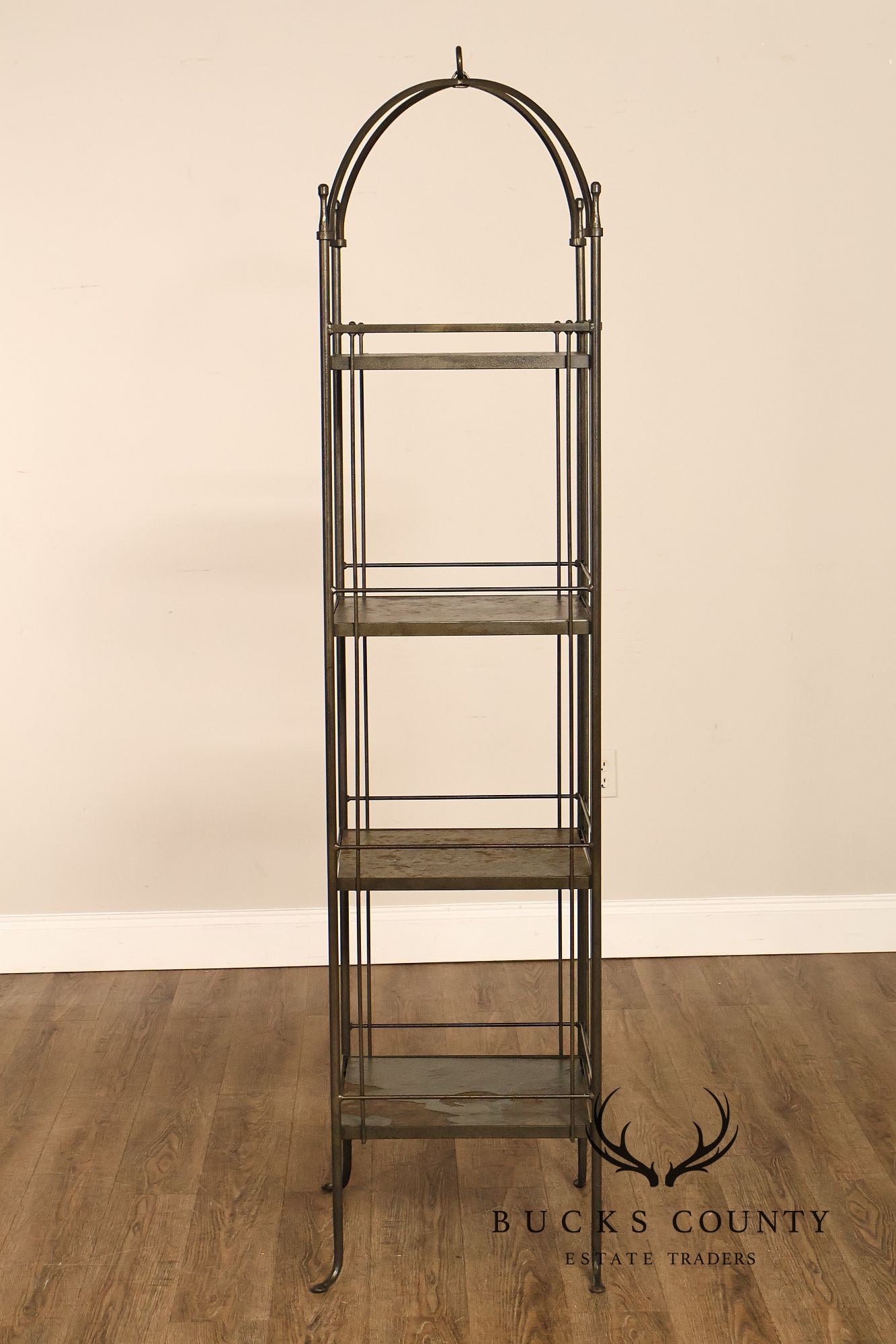 Charleston Forge Iron Etagere Four Tier Baker's Rack With Slate Shelves