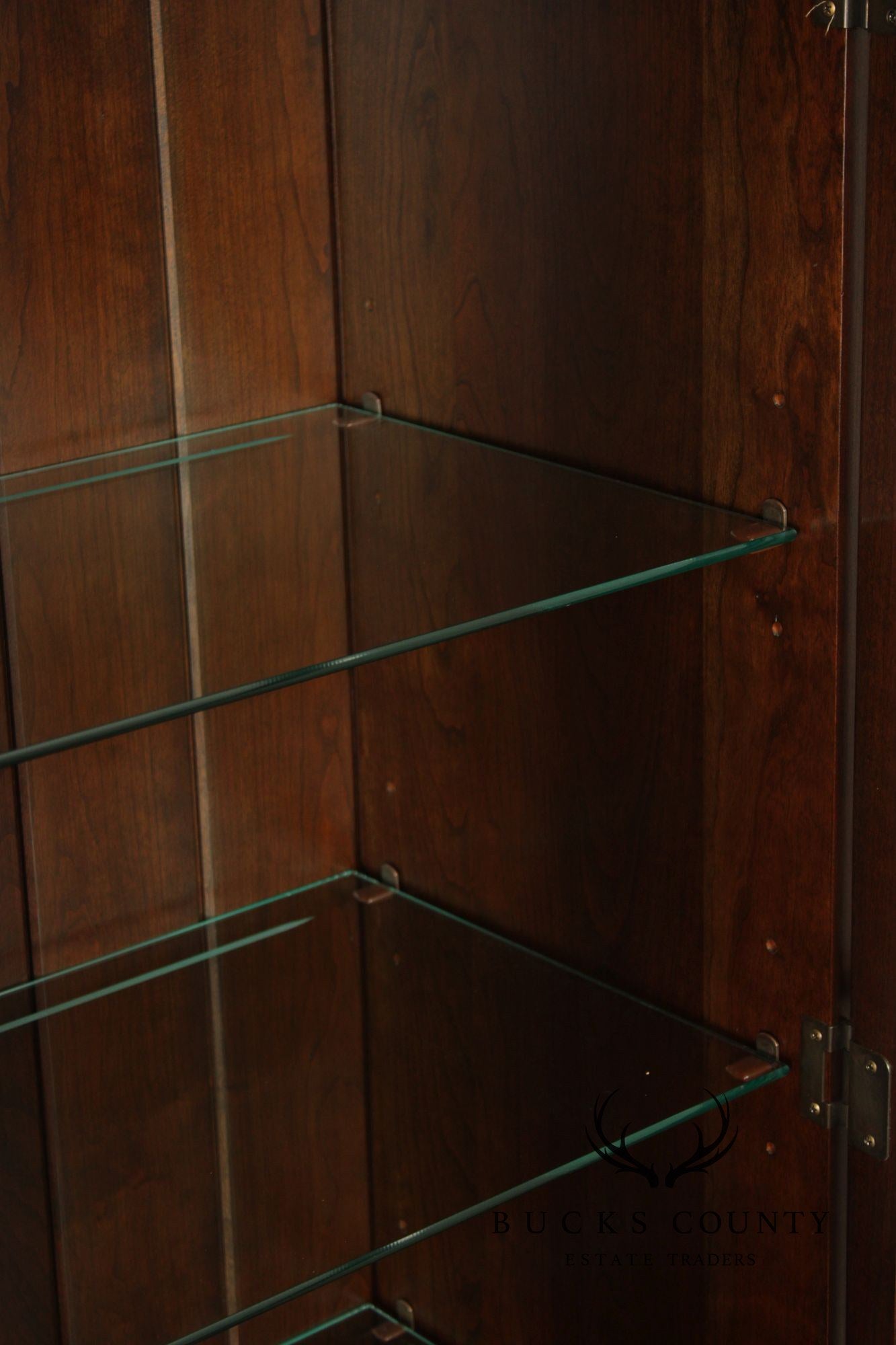 Stickley Traditional Style Cherry Lighted China Cabinet Hutch