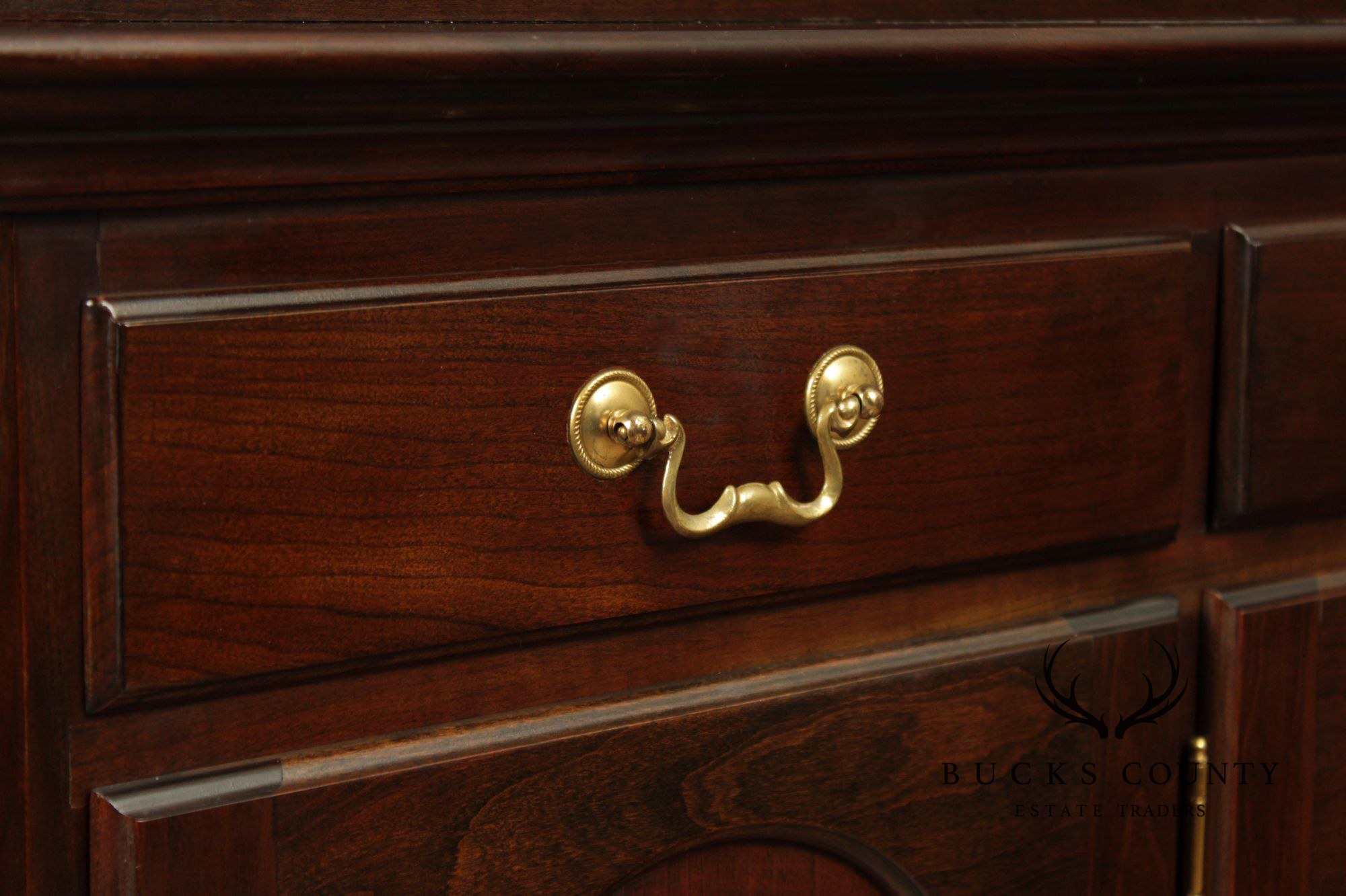 Stickley Traditional Style Cherry Lighted China Cabinet Hutch