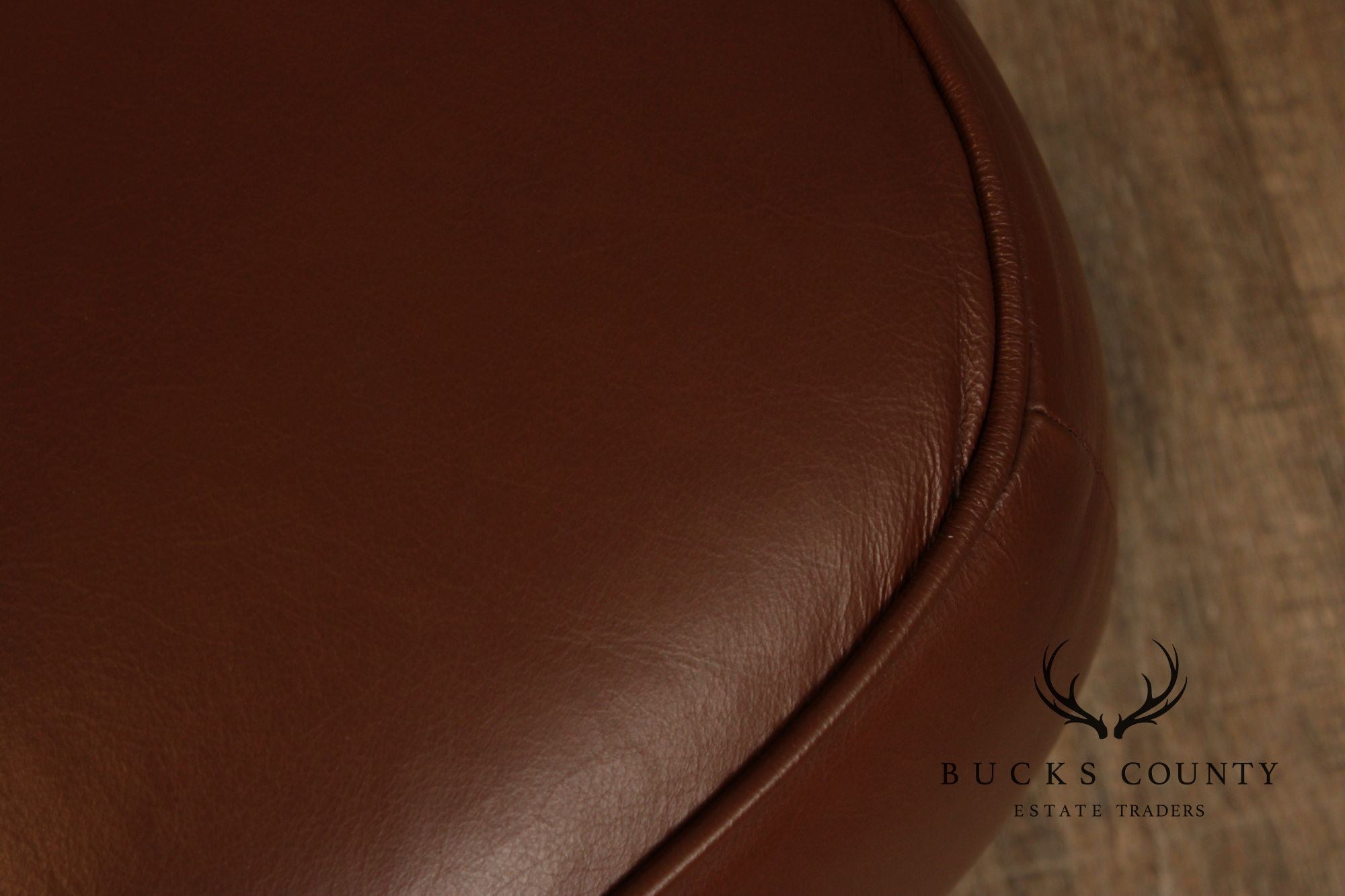 Precedent Traditional Pair of Leather Ottomans