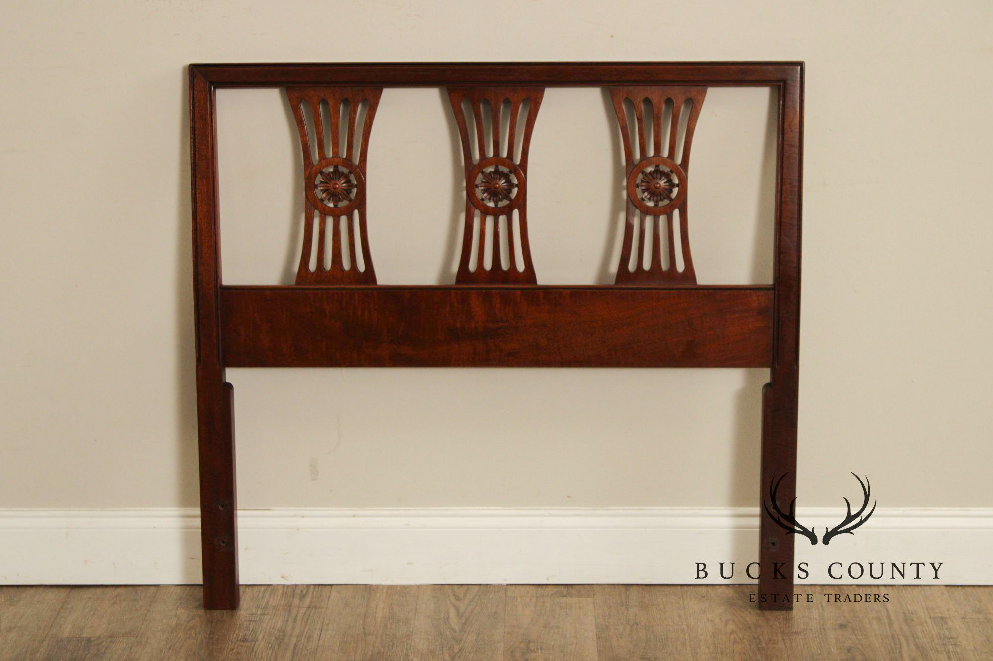 Henredon Regency Style Vintage Pair of Mahogany Twin Headboards