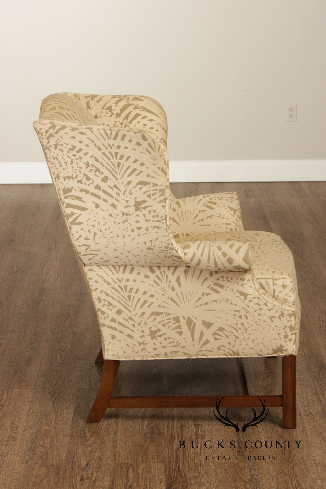Drexel Chippendale Style Pair of Wingback Armchairs