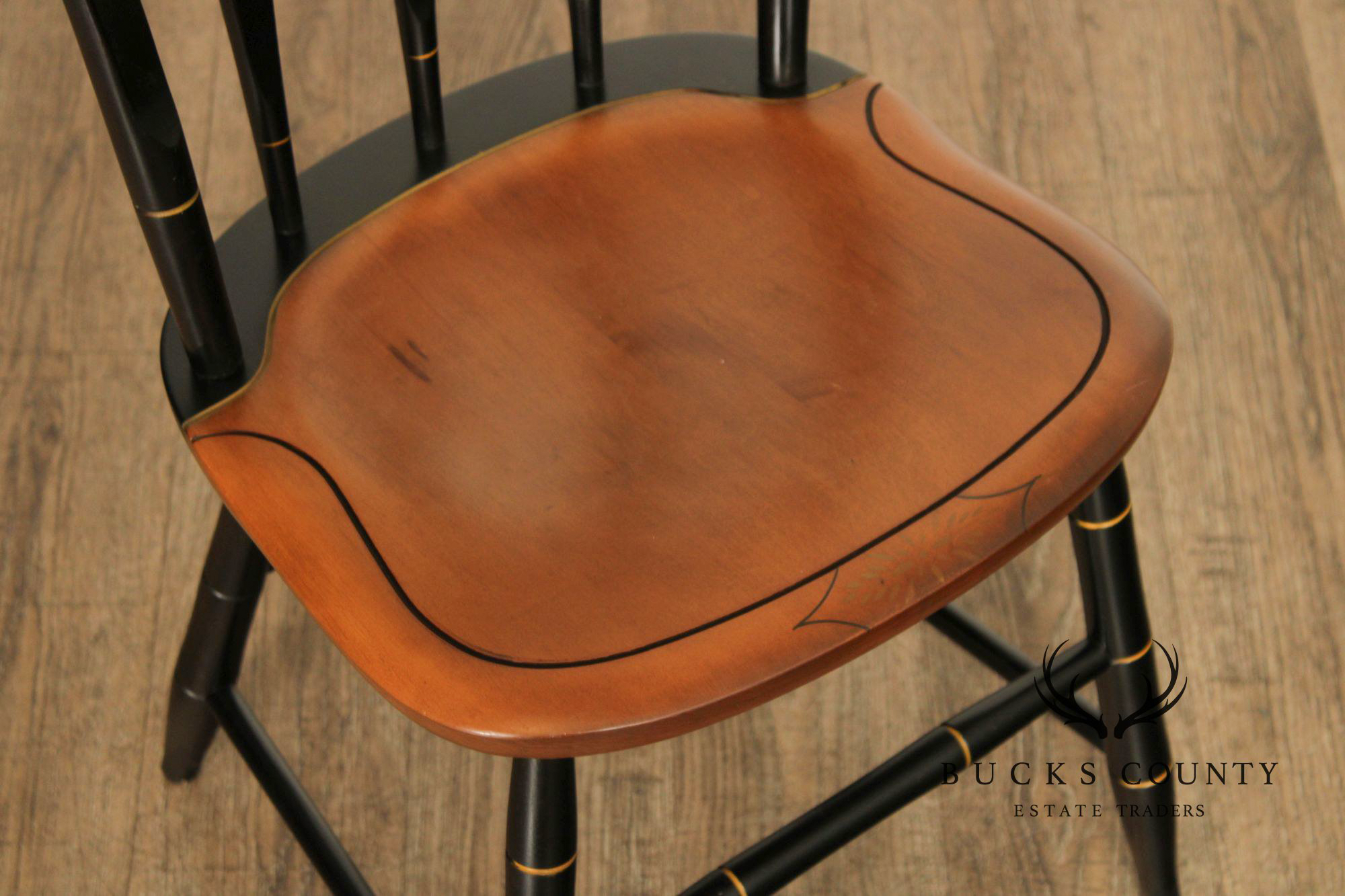L. Hitchcock Stencil Decorated Desk or Side Chair
