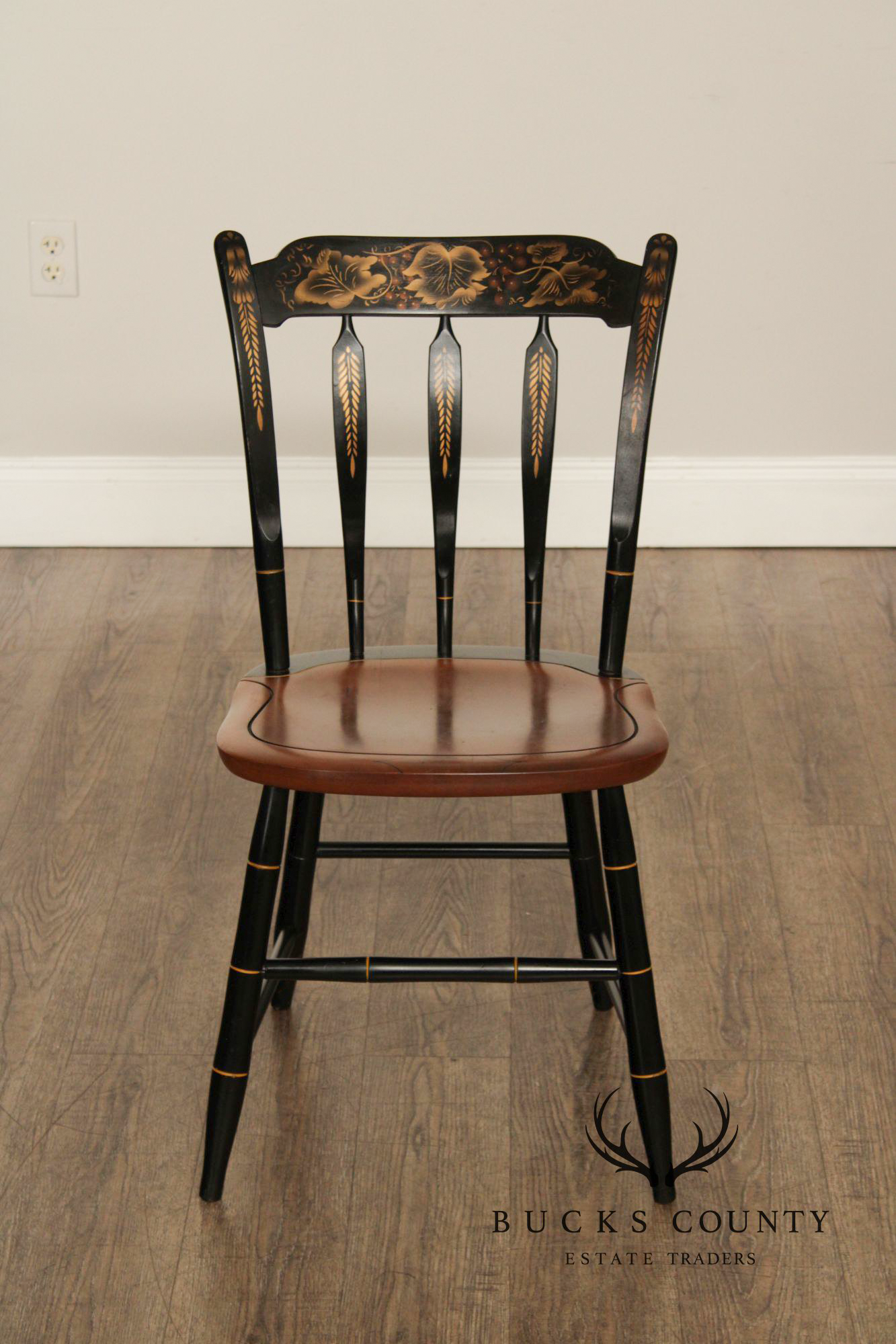 L. Hitchcock Stencil Decorated Desk or Side Chair