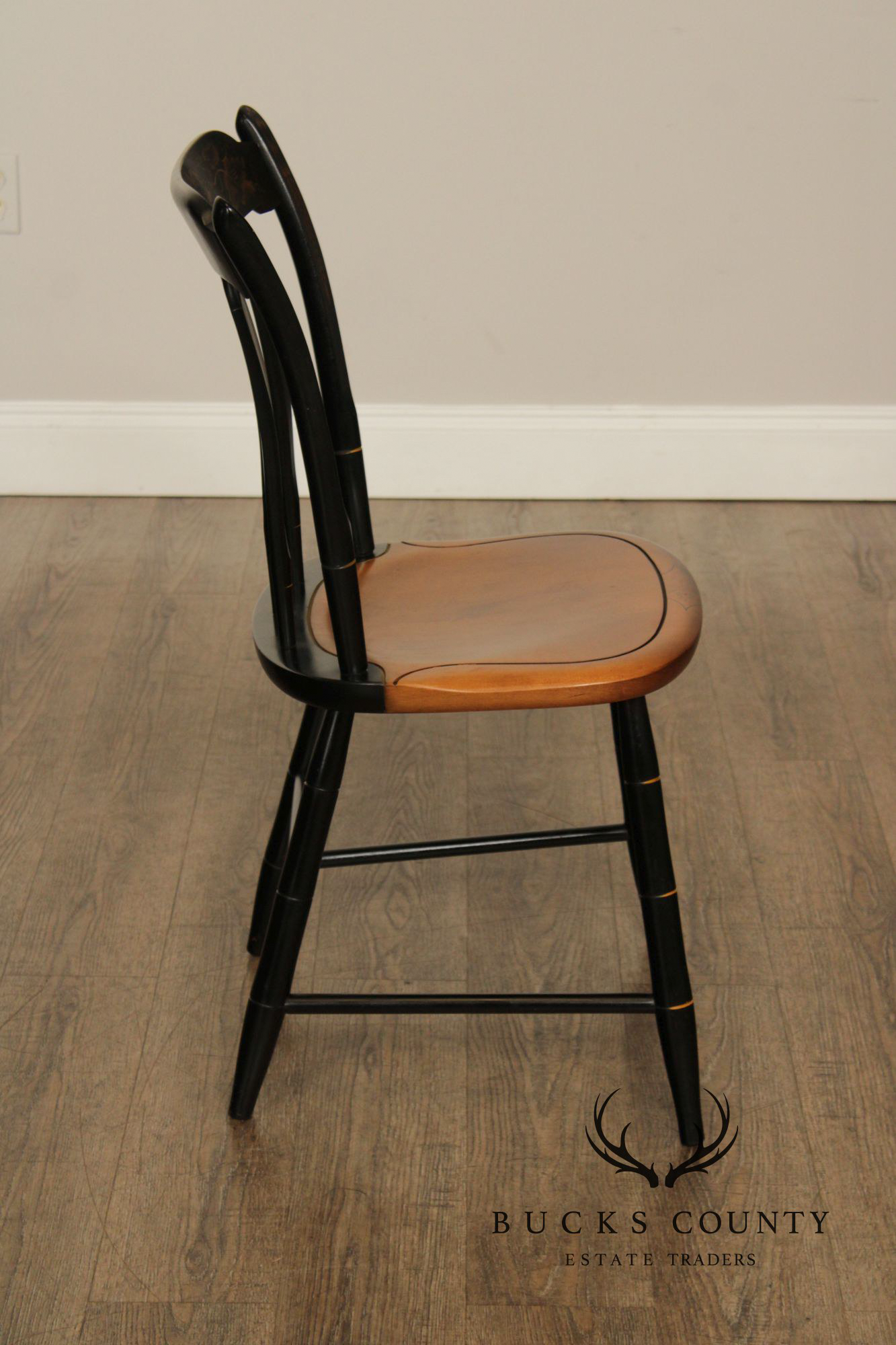 L. Hitchcock Stencil Decorated Desk or Side Chair