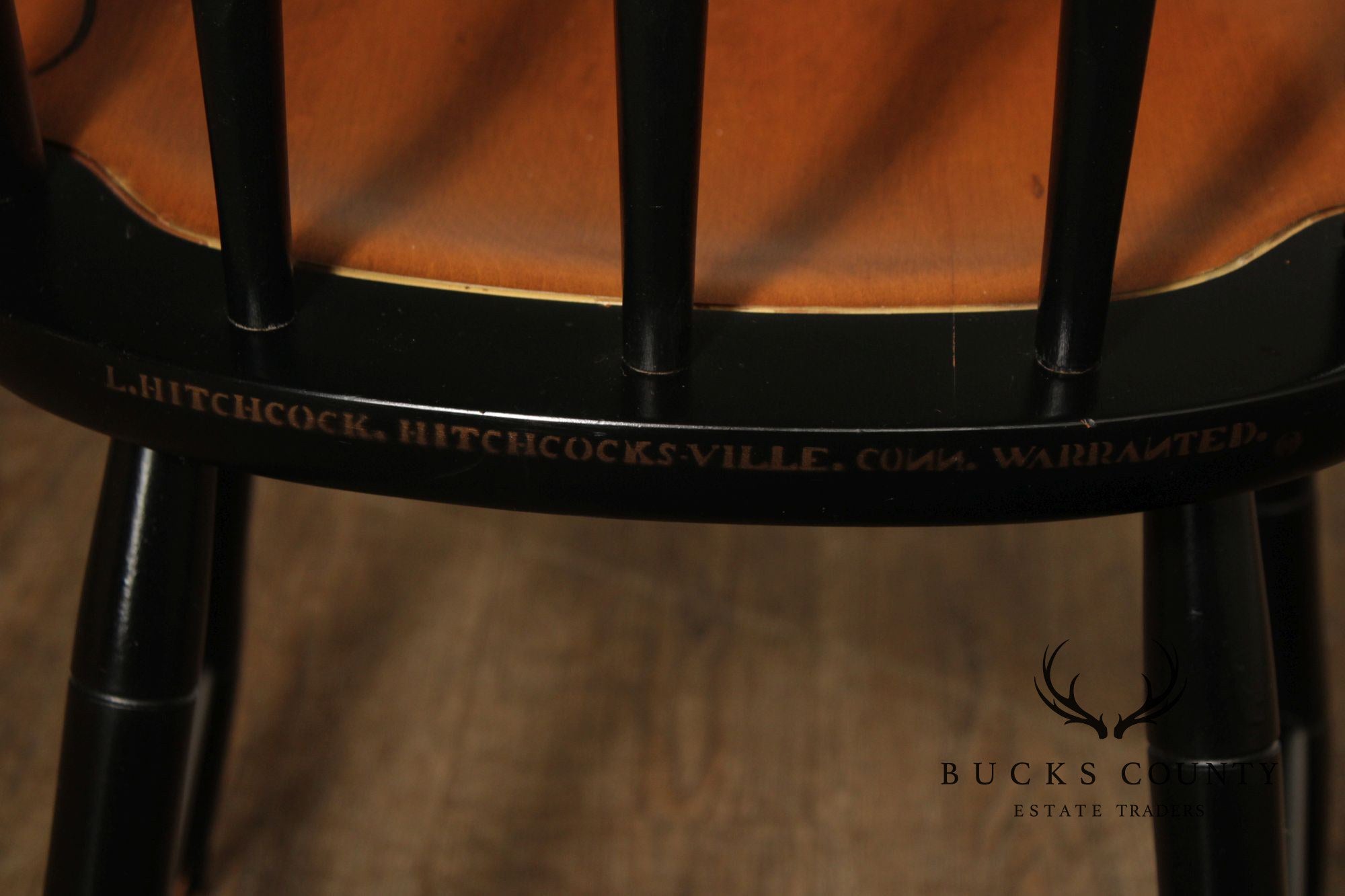 L. Hitchcock Stencil Decorated Desk or Side Chair