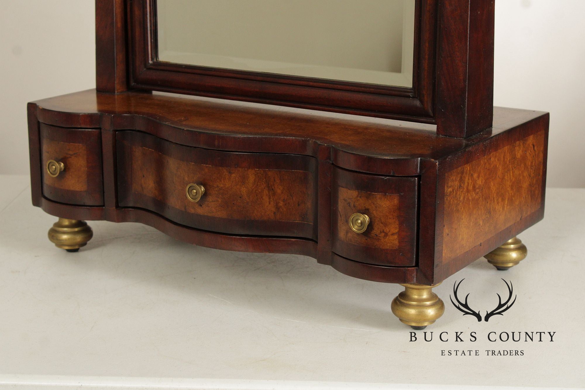 Greenbaum Interiors Georgian Style Mahogany Shaving Mirror
