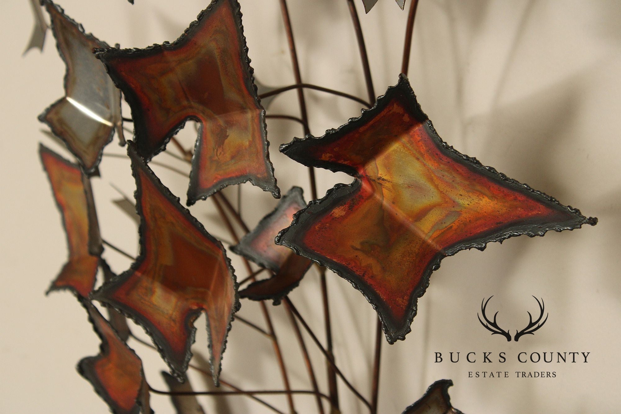 Curtis Jere Brutalist Wall Sculpture, Autumn Leaves