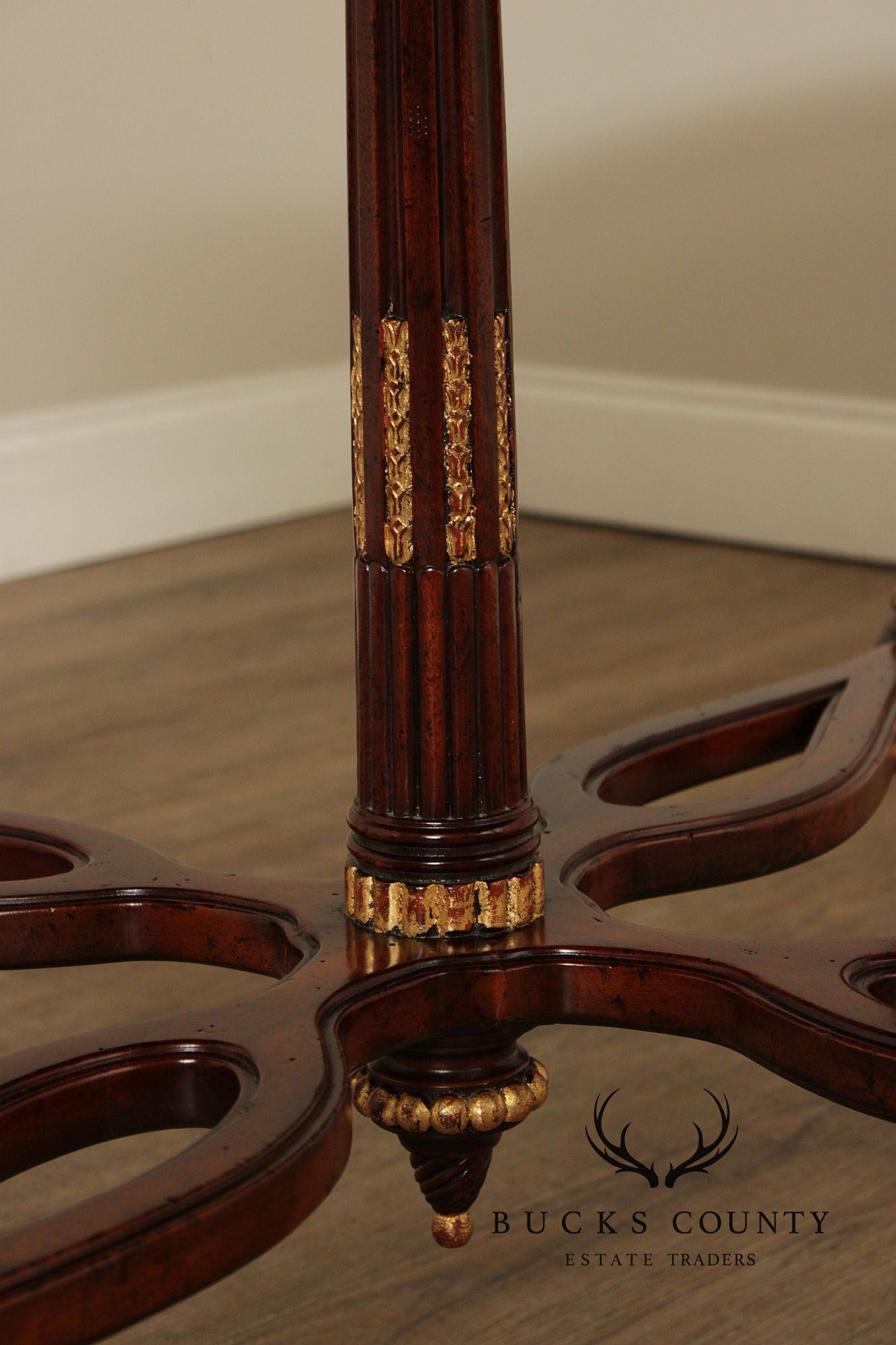 Maitland Smith Marble Top Mahogany Center Table