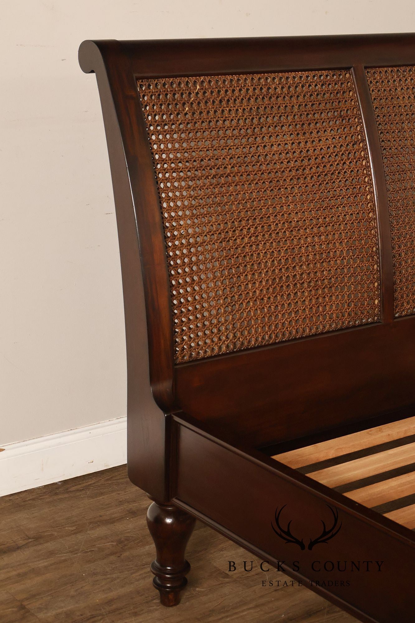 Pottery Barn King Size Cane Sleigh Bed