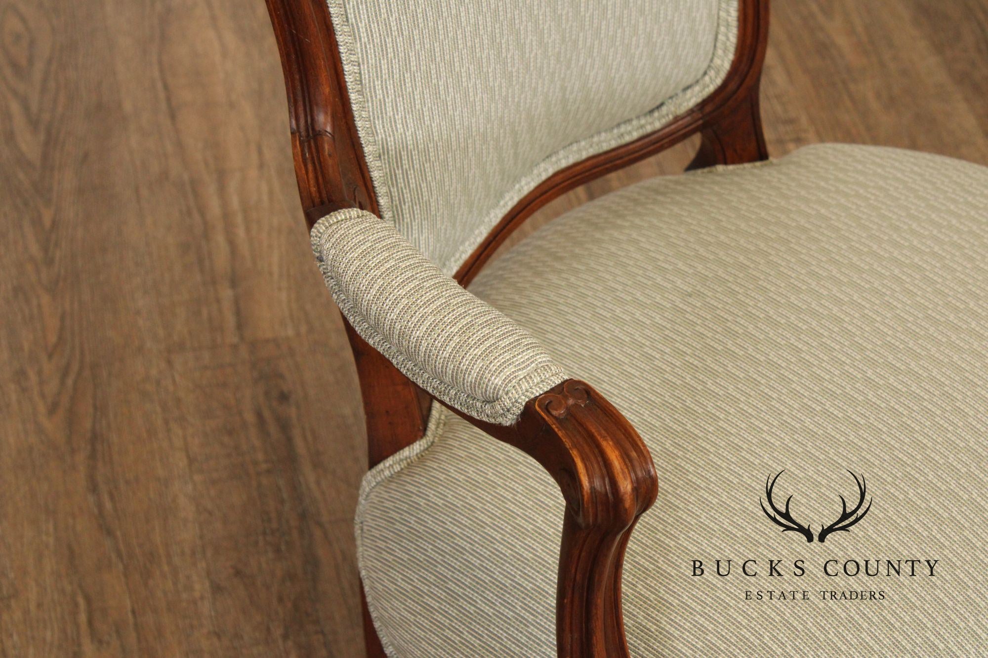 Antique French Louis XV Style Pair of Carved Fauteuil Armchairs