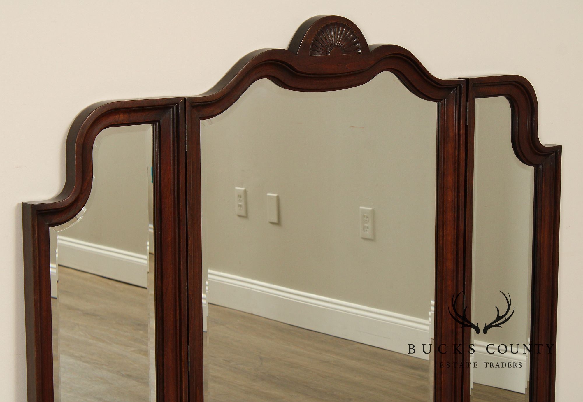 Harden Queen Anne Style Cherry Tri-Fold Dresser Mirror