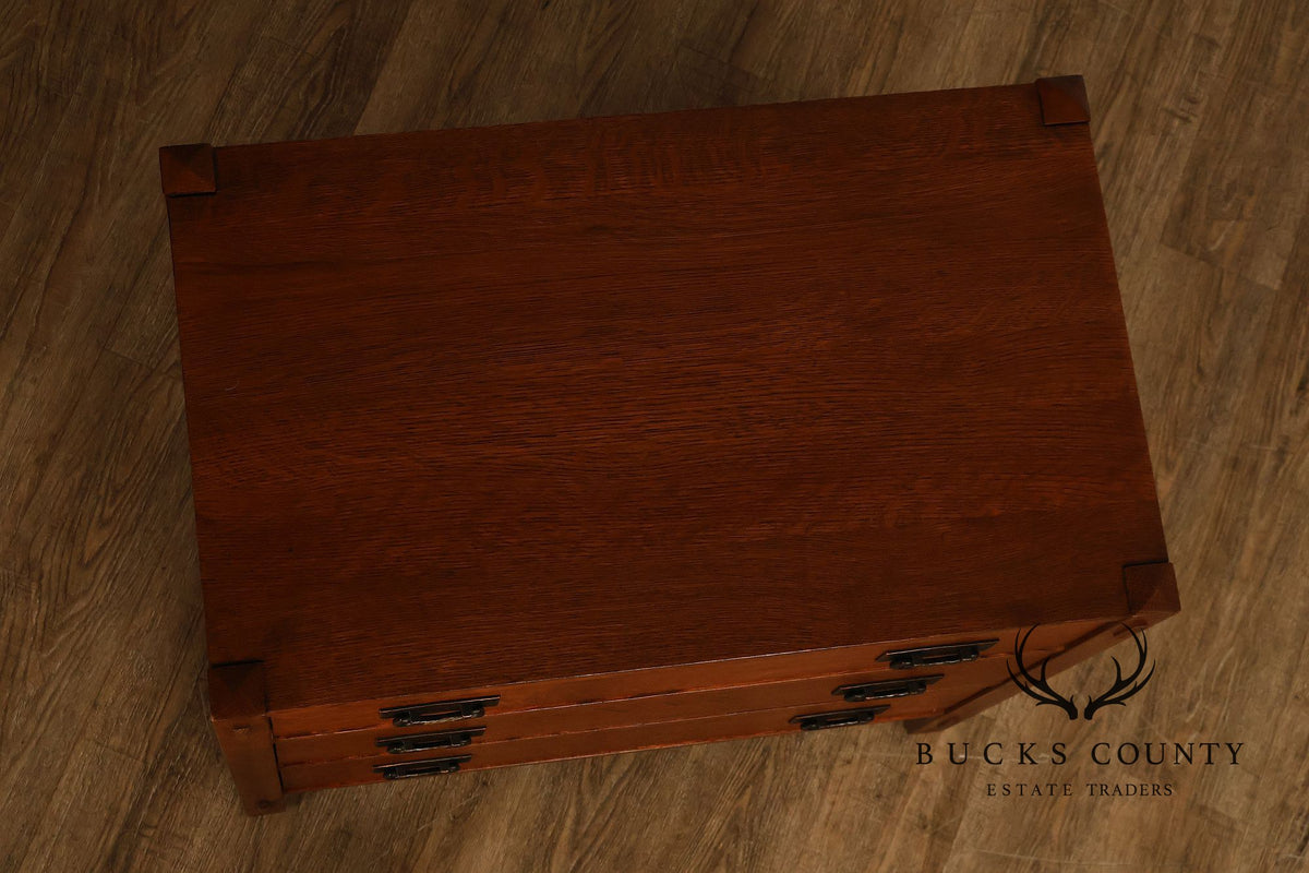 Stickley Mission Collection Pair Of Oak Three-Drawer Chests