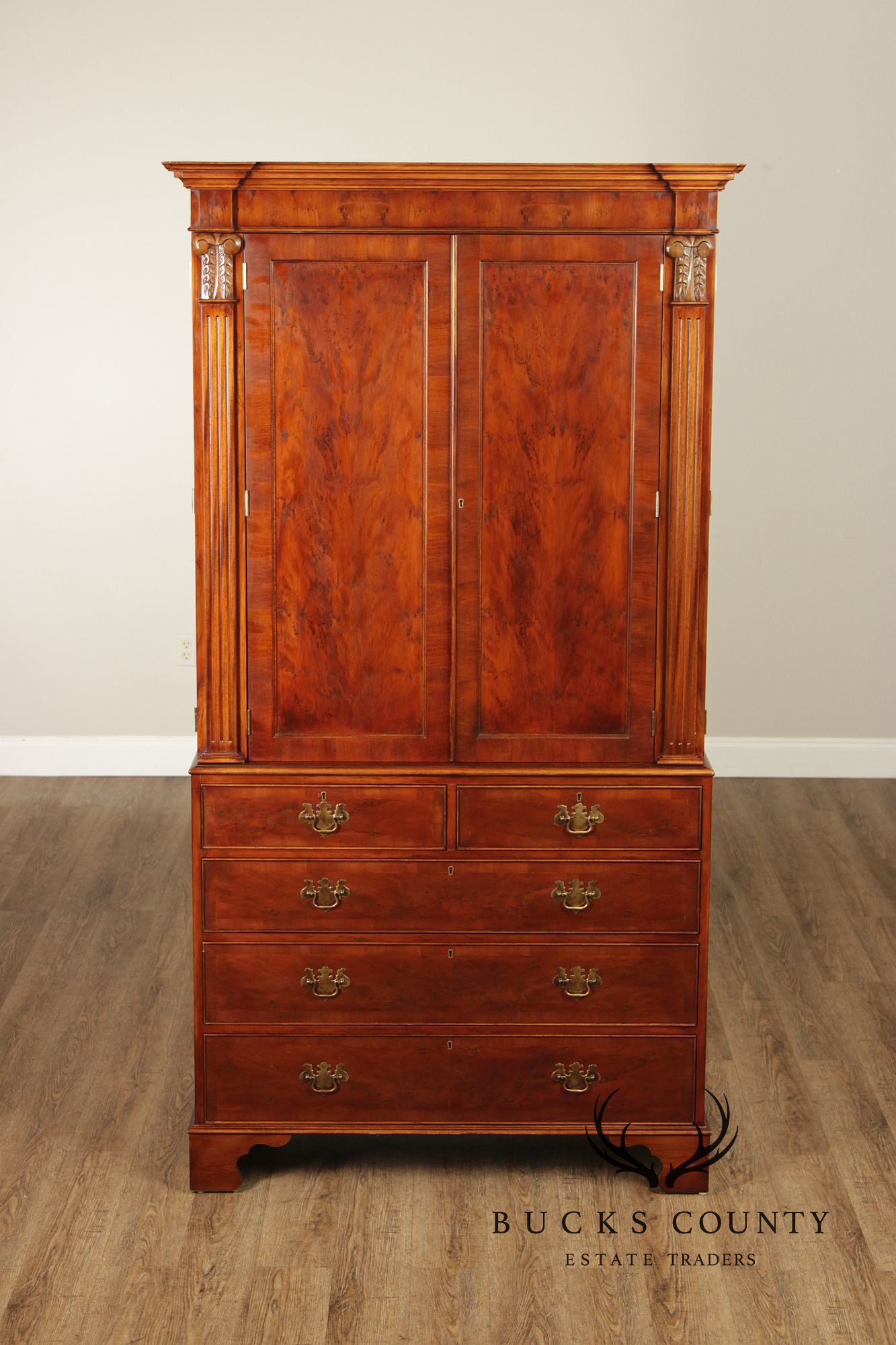 Trosby Furniture English Mahogany Armoire Cabinet