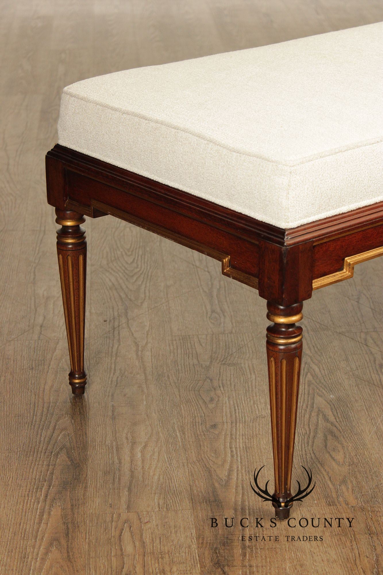 Hickory Chair Neoclassical Style 'Cluny' Upholstered Bench