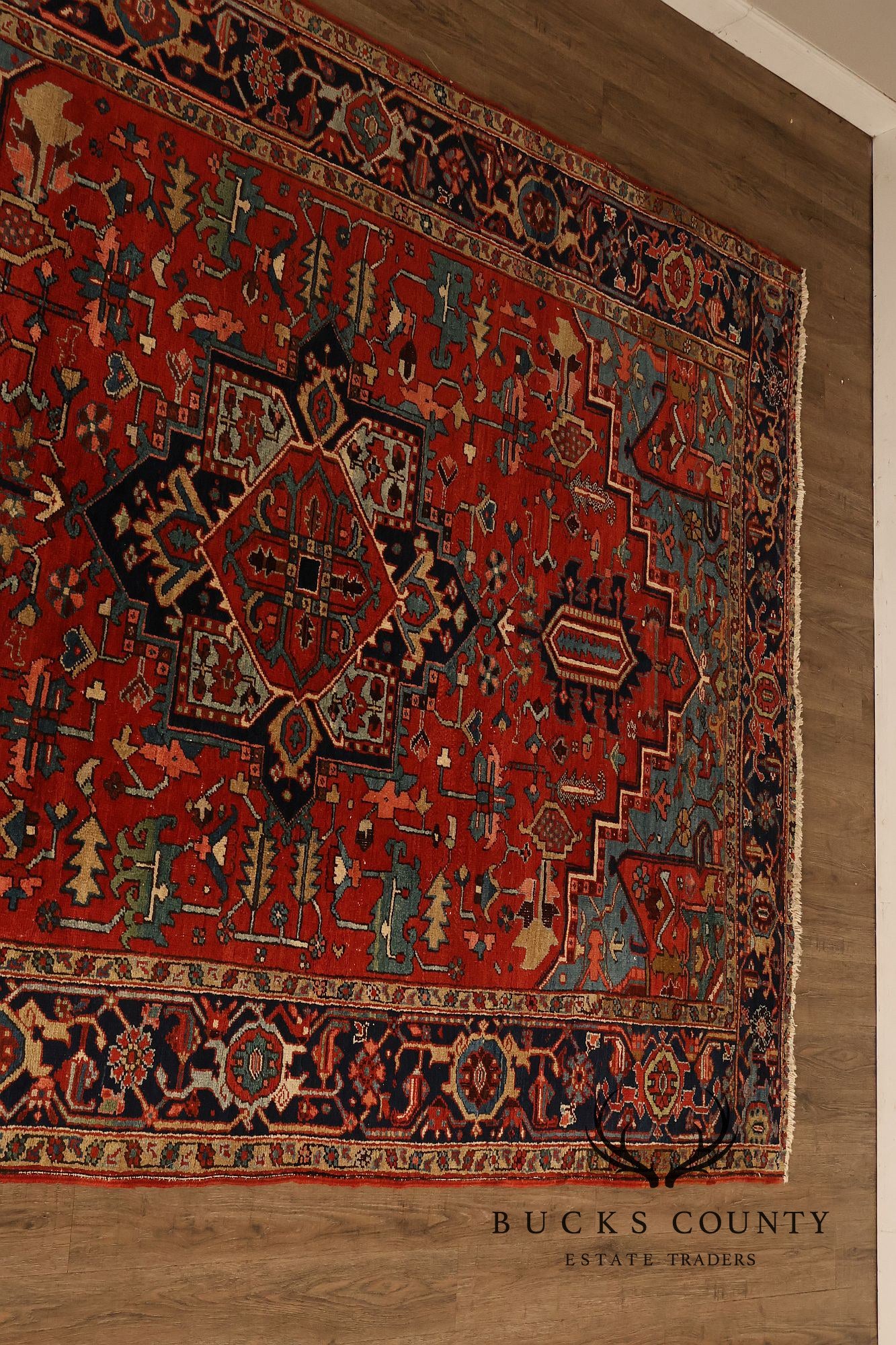 Vintage Heriz Hand Tied Persian Rug 90'" X 123"