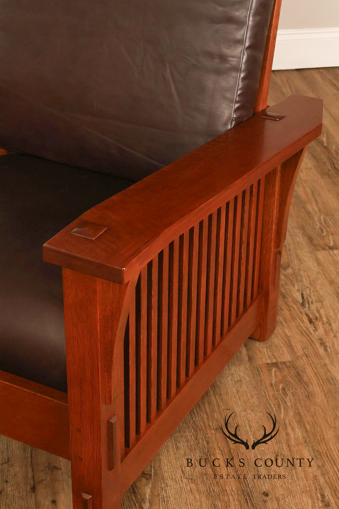 Stickley Mission Collection Oak Bent Arm Morris Chair
