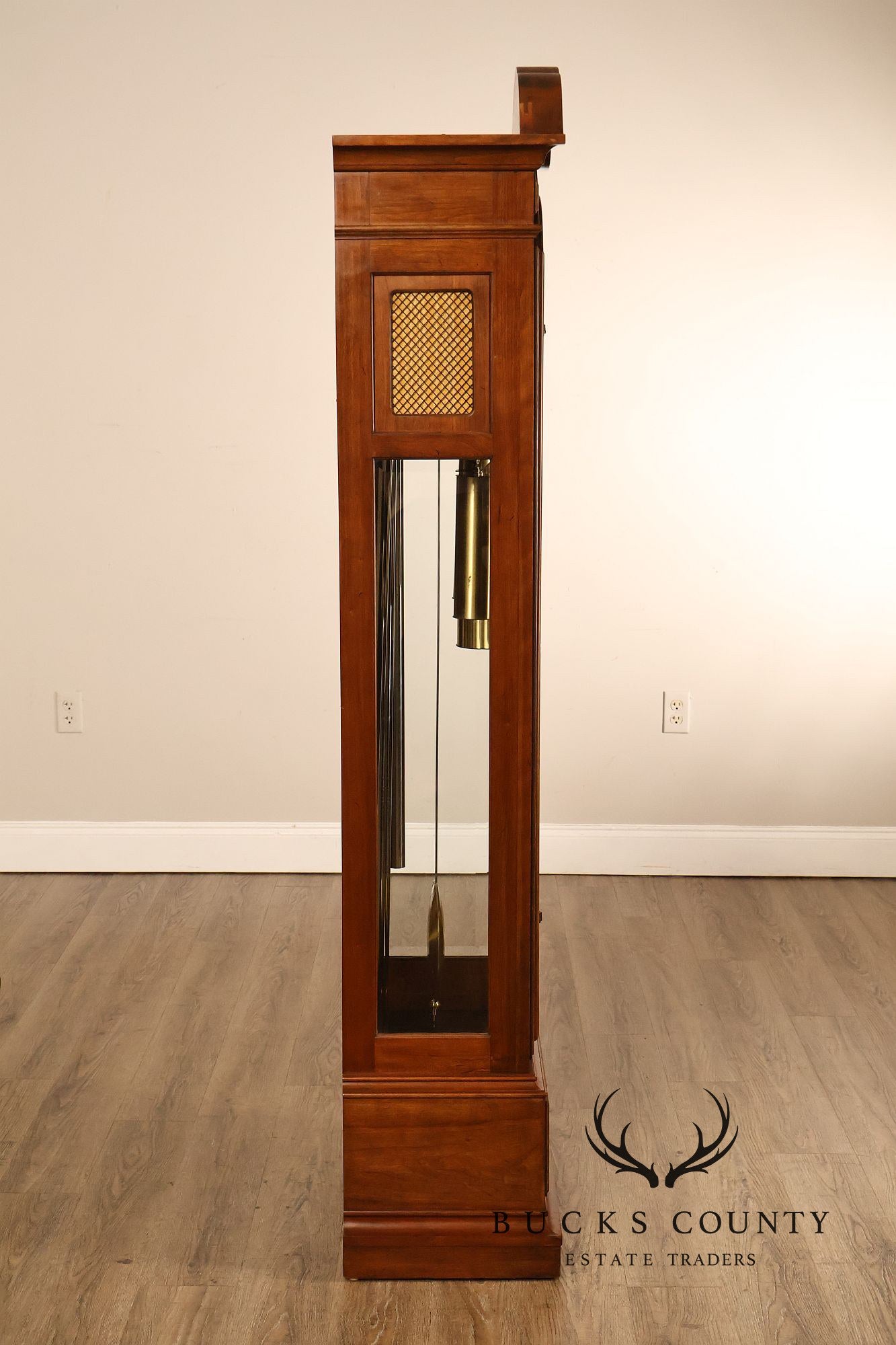 Herschede Burl Wood Five Tube Grandfather Clock
