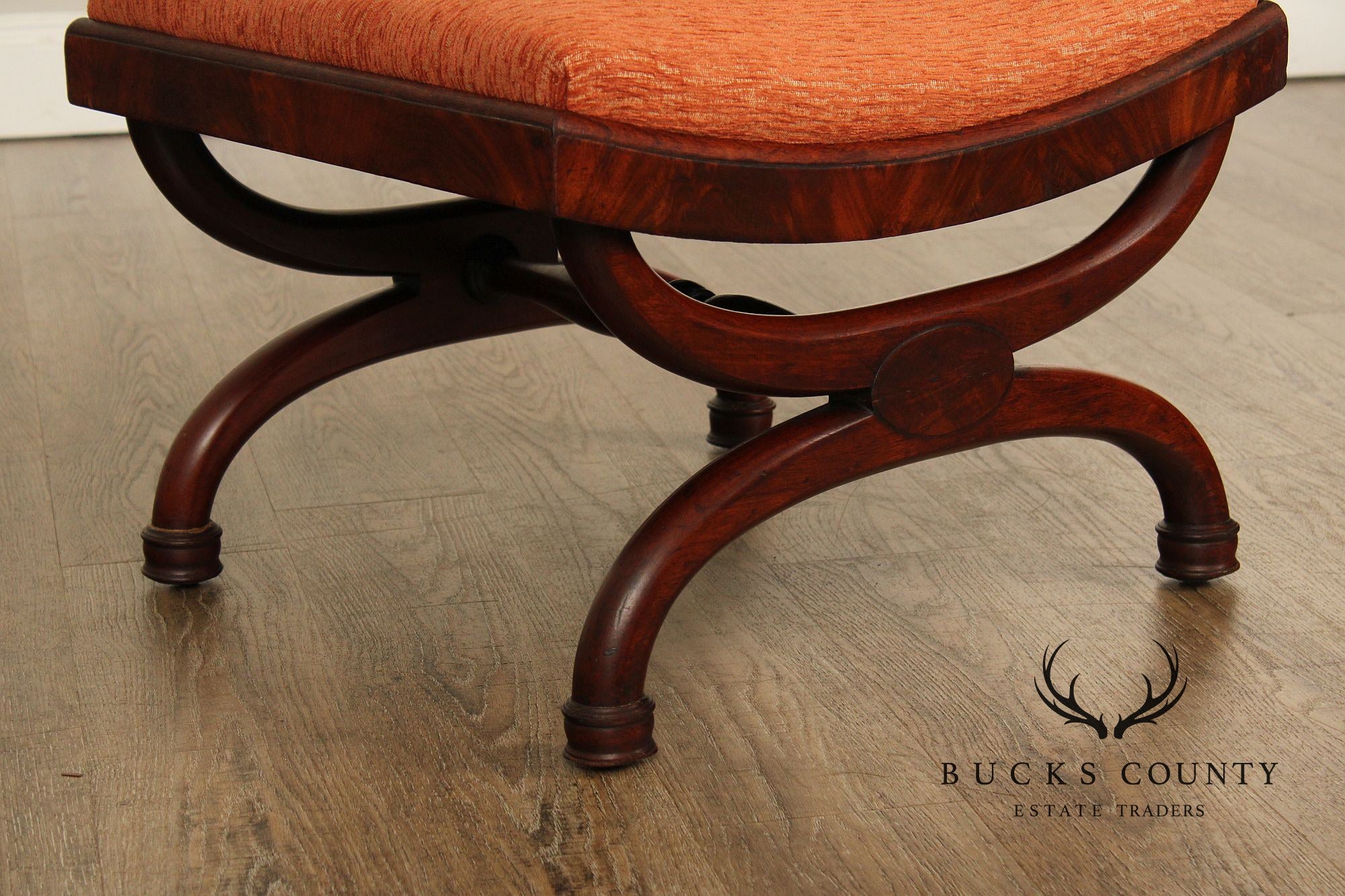 Antique Regency Style Mahogany Curule Stool
