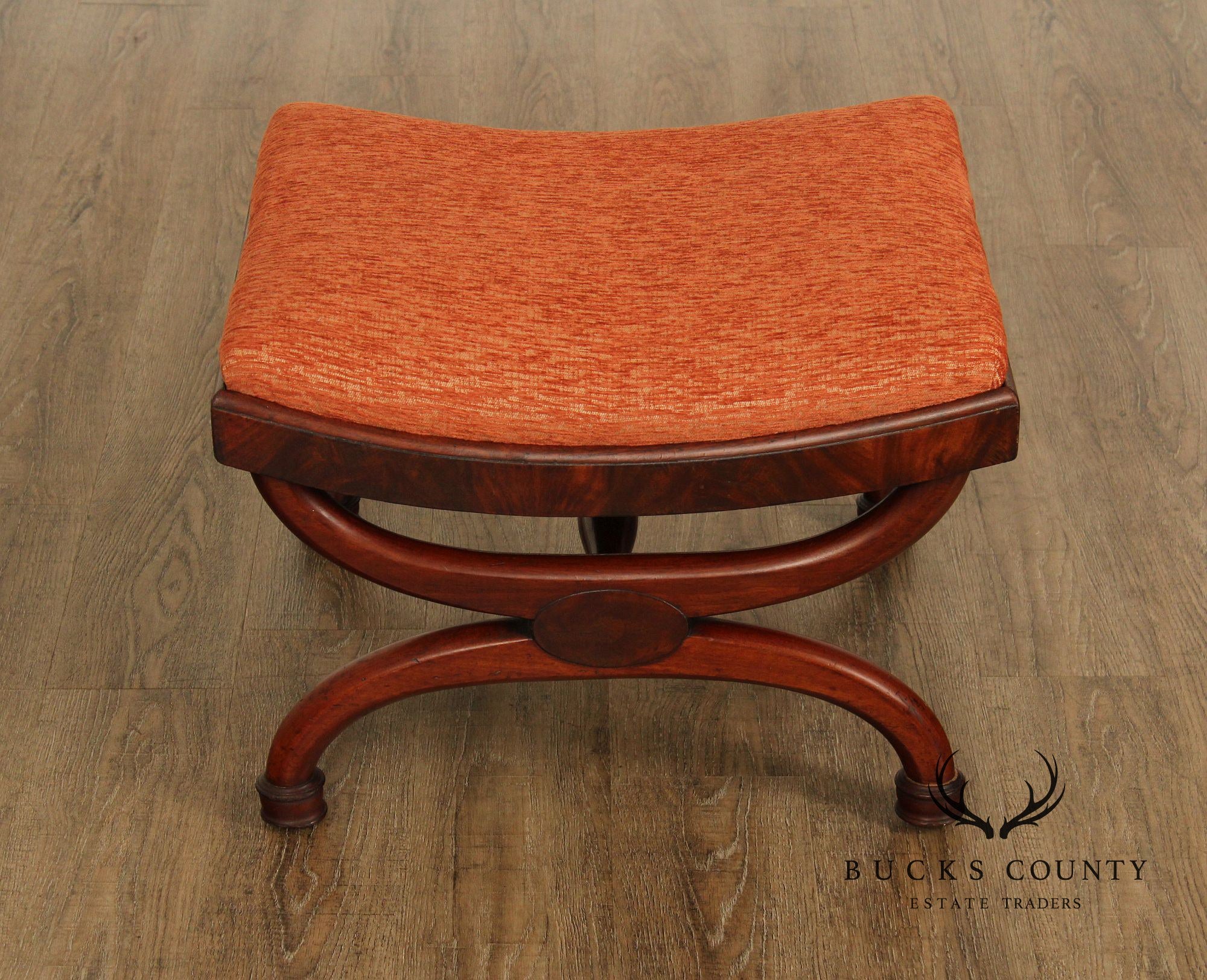 Antique Regency Style Mahogany Curule Stool