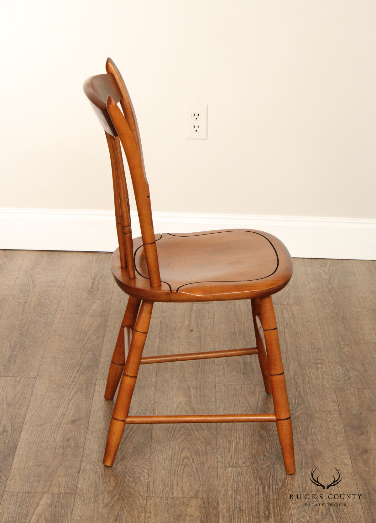 L. Hitchcock Set of Four Faux Bamboo Dining Chairs