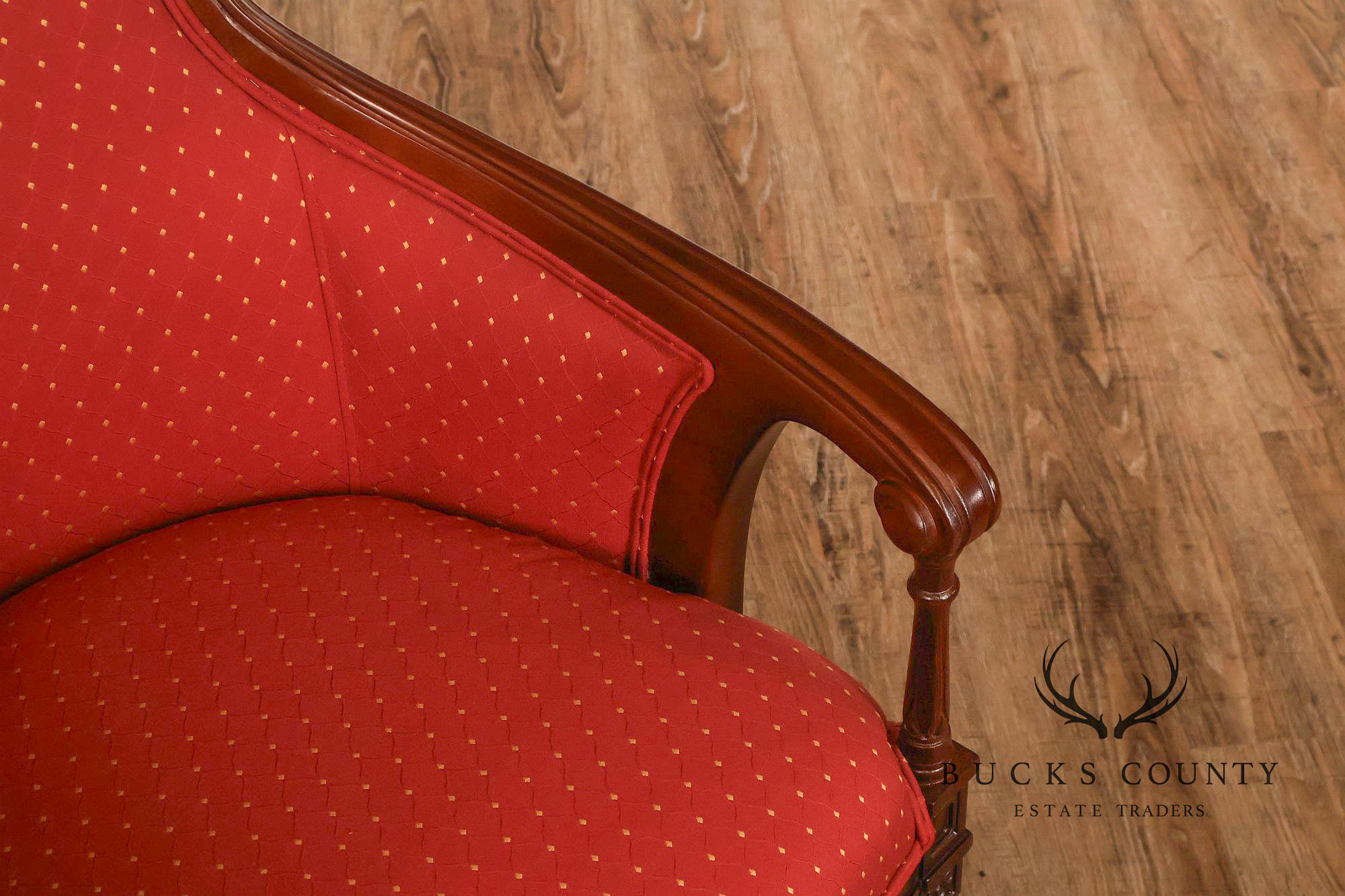 Bassett Federal Style Mahogany Cane Back Accent Chair