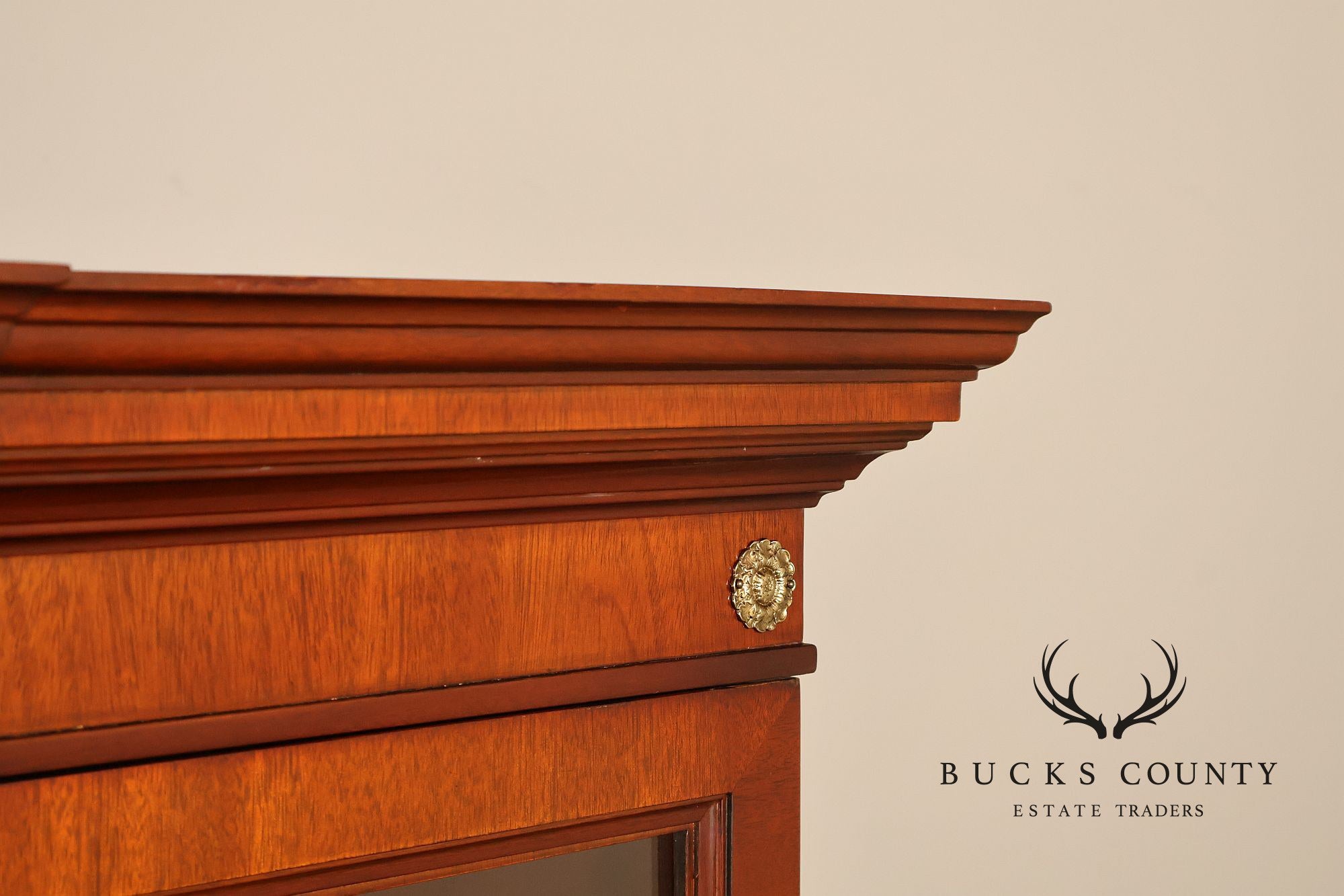 Kindel Neoclassical Style Mahogany Breakfront China Cabinet