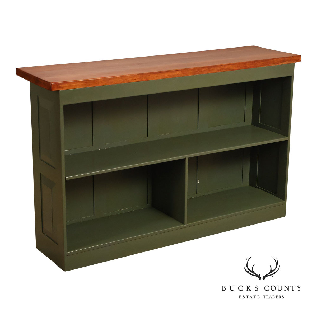 Custom Painted Wood Bar With Solid Wood Top