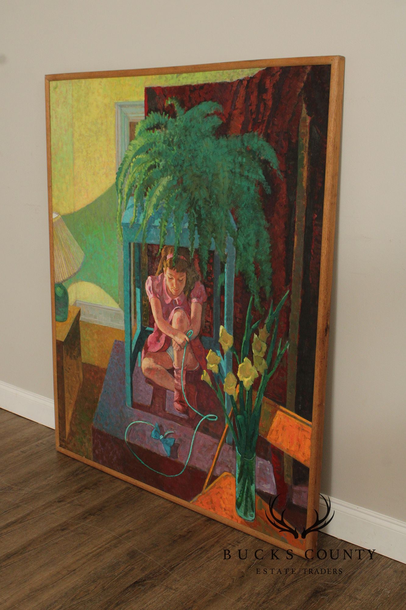 Robert Finch Oil Painting, Girl Under Fern