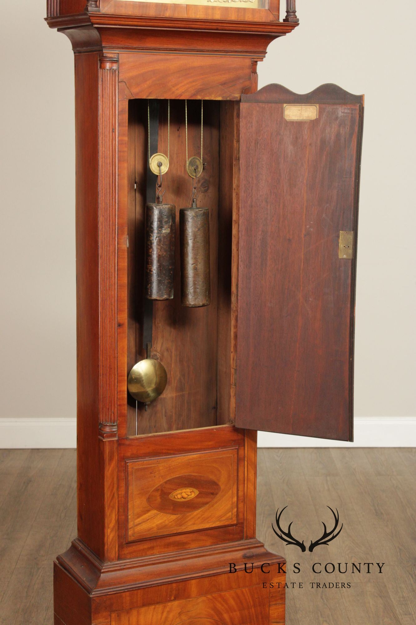 Eliazer Warren Antique Irish Georgian Mahogany Longcase Grandfathers Clock