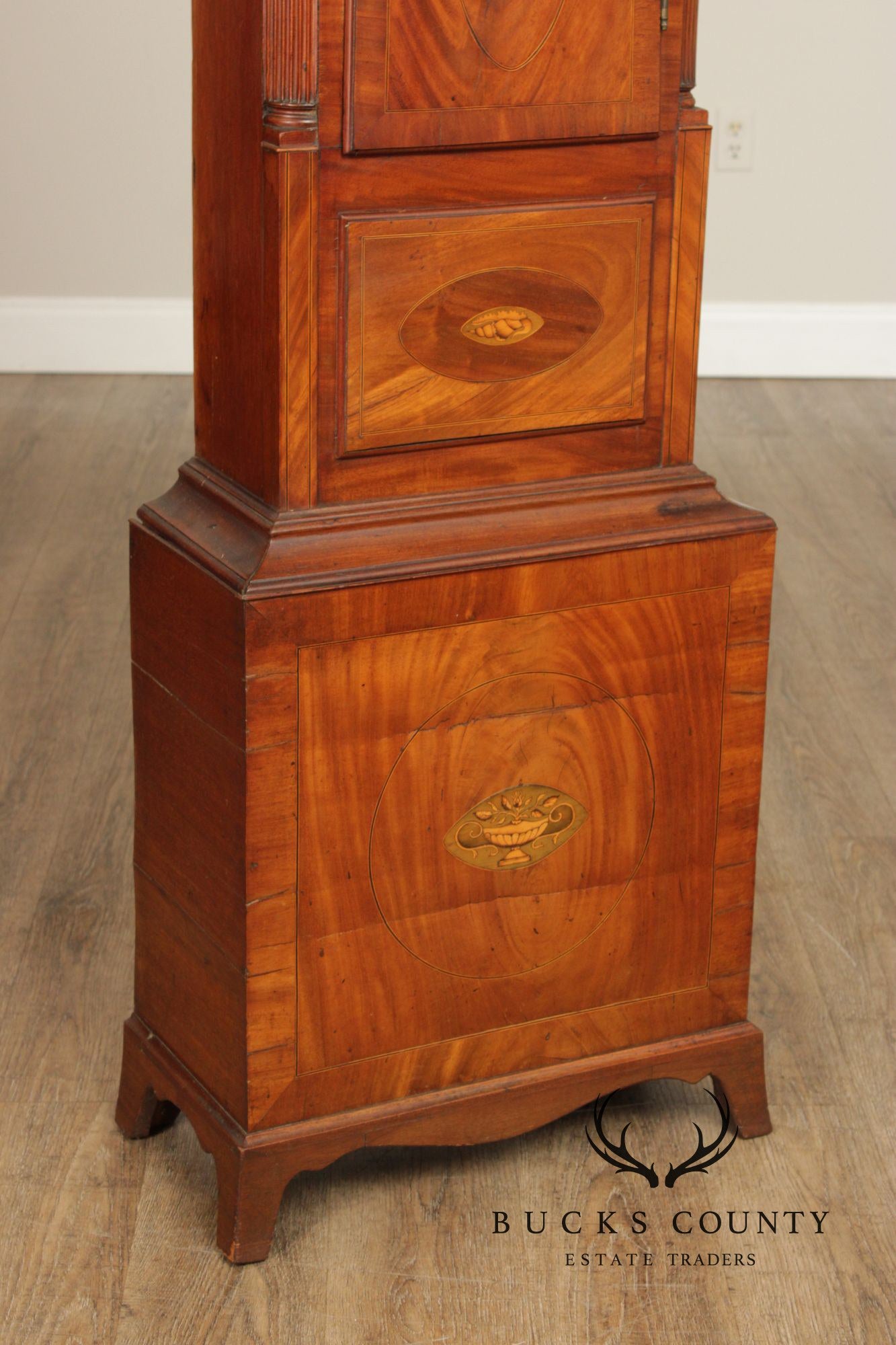 Eliazer Warren Antique Irish Georgian Mahogany Longcase Grandfathers Clock