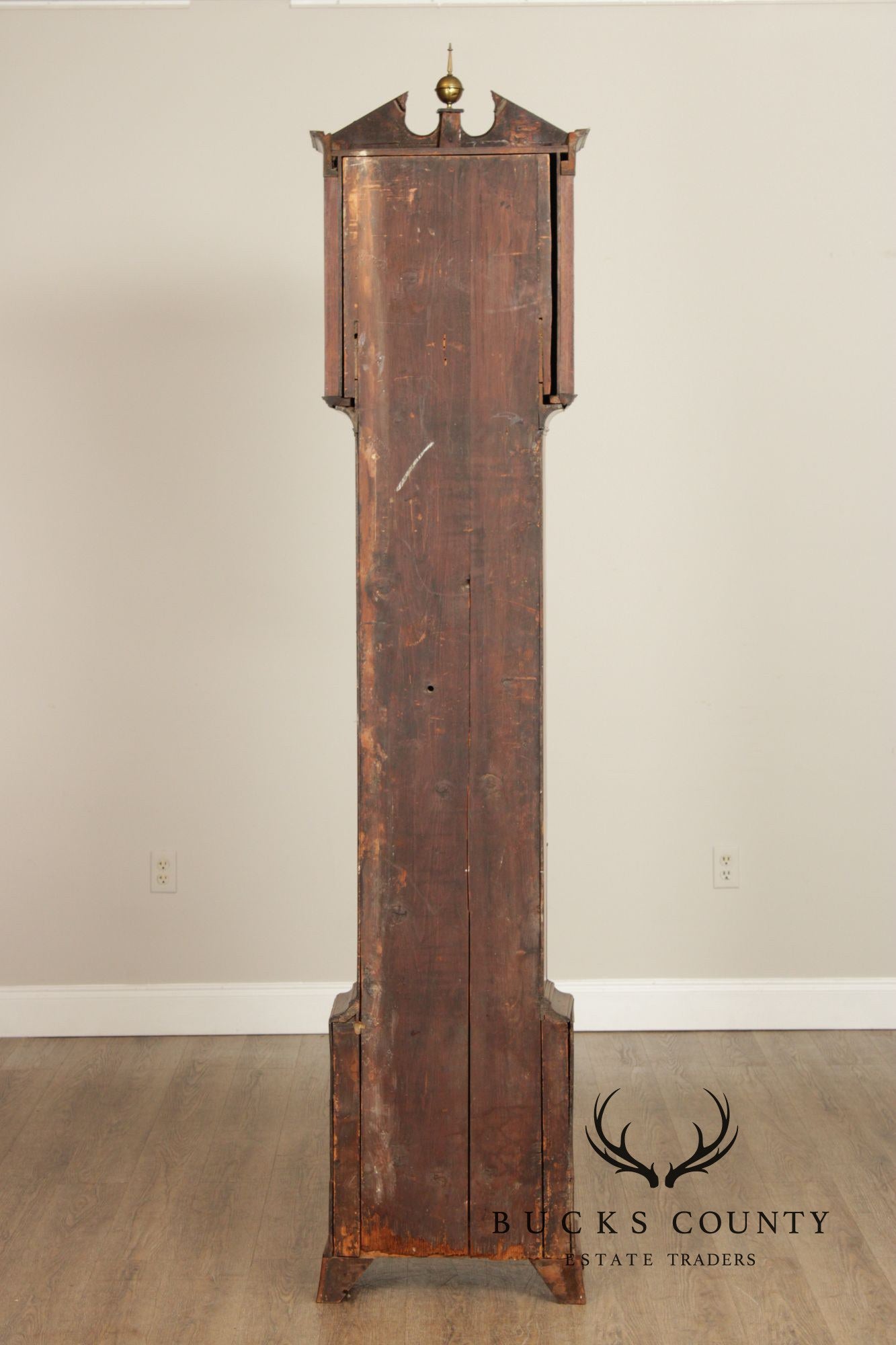Eliazer Warren Antique Irish Georgian Mahogany Longcase Grandfathers Clock