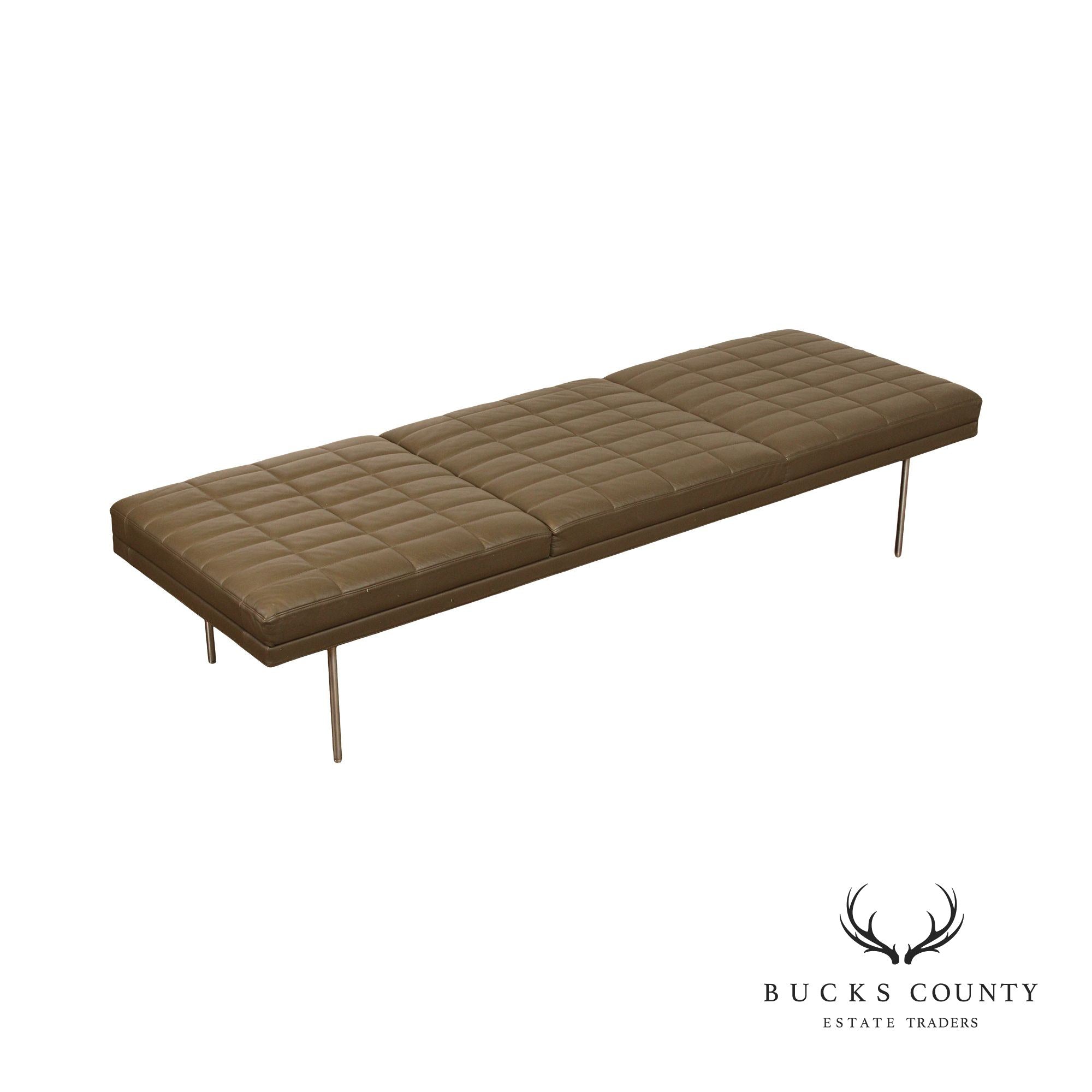Geiger International Quilted Leather Museum Tuxedo Bench