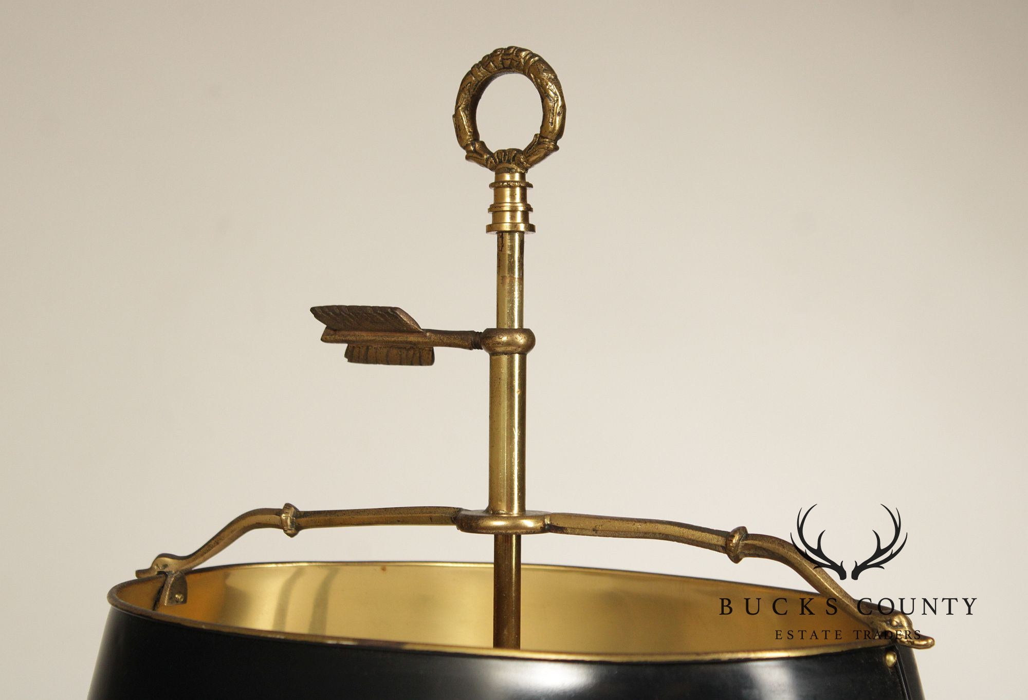 Vintage Brass Bouillotte Desk Lamp