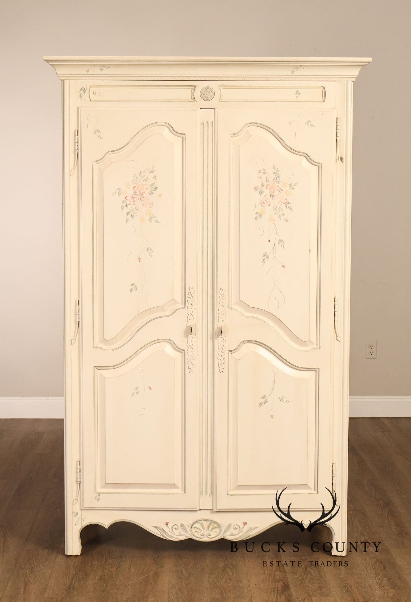 Ethan Allen Country French Painted Armoire Cabinet