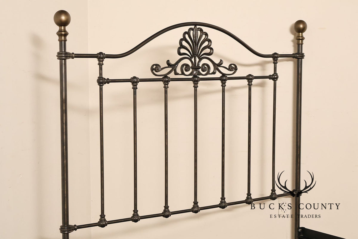 Victorian Style Traditional Wrought Iron And Brass Queen Size Bed Frame