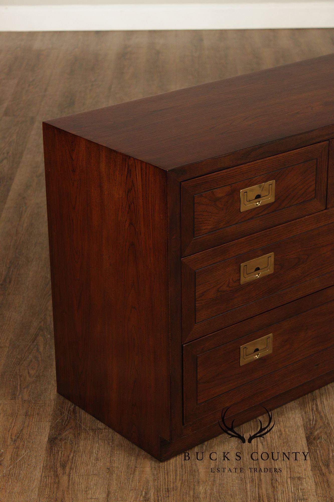 Henredon Campaign Style Seven-Drawer Dresser