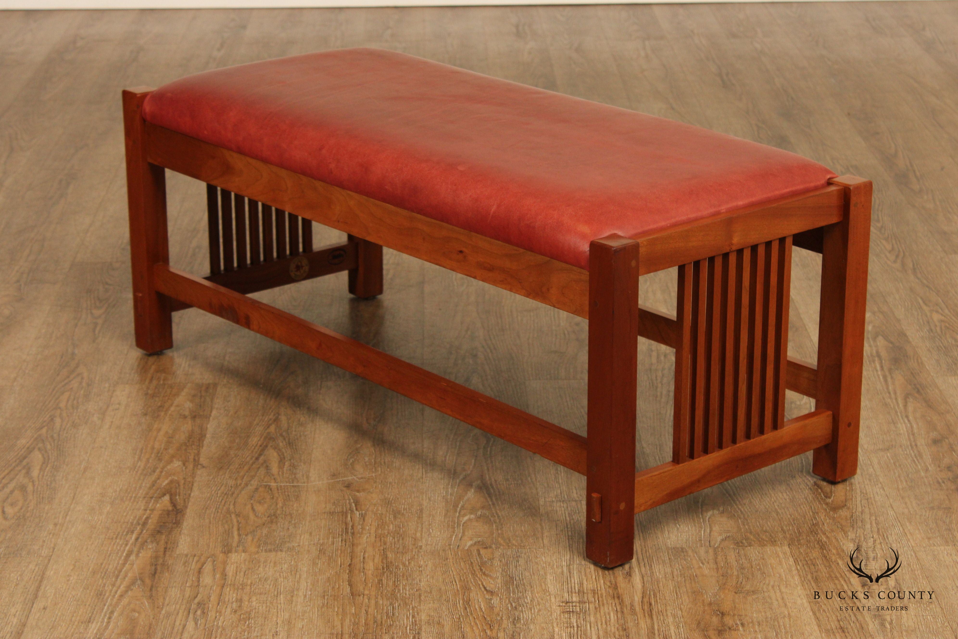 Stickley Mission Collection Cherry Spindle Bench