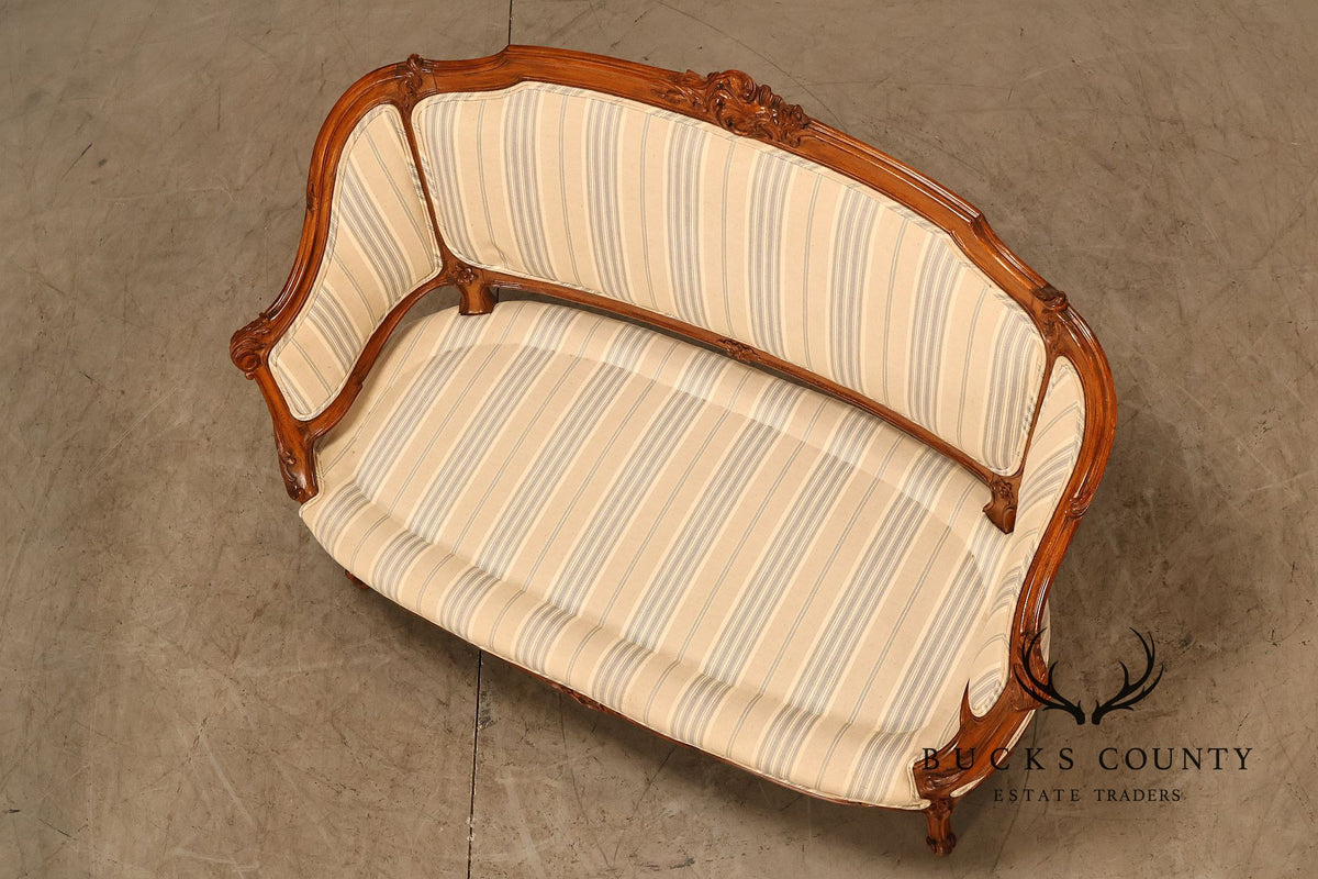 French Louis XV Style Carved Loveseat Settee
