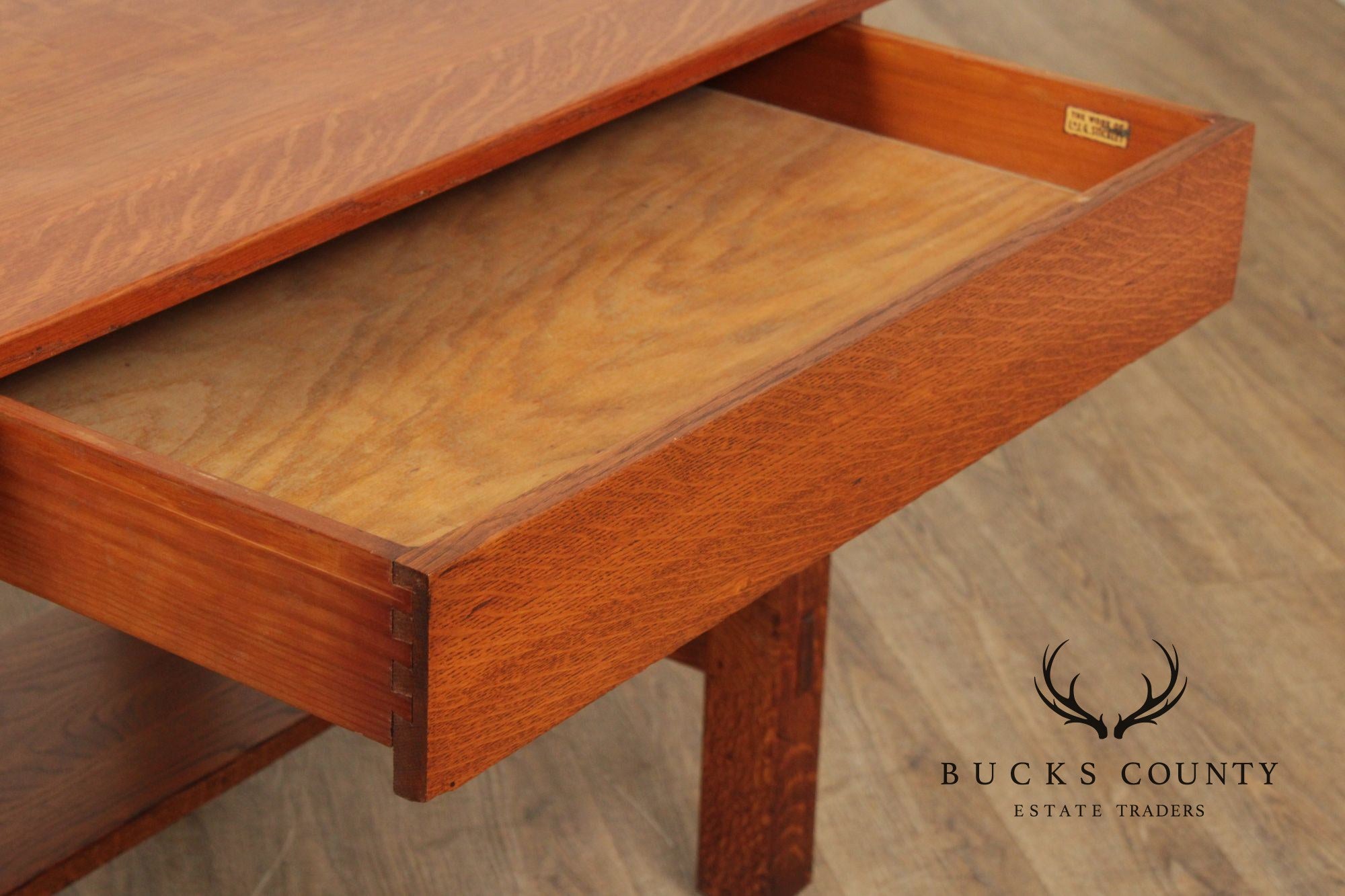 L. & J.G. Stickley Antique Mission Oak Library Table Writing Desk
