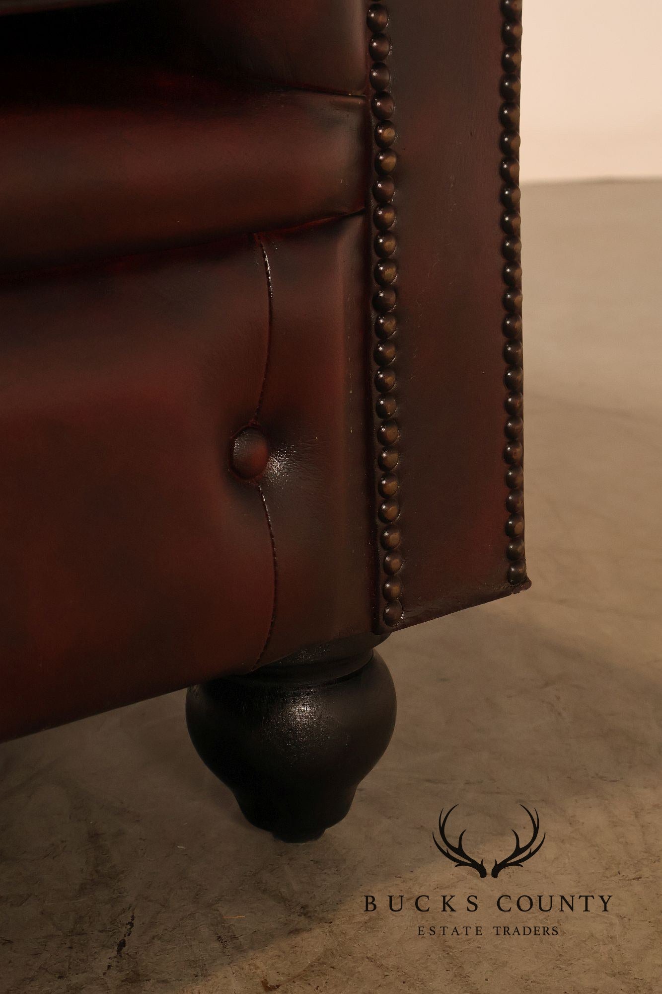 Chesterfield Style Oxblood Leather Sofa
