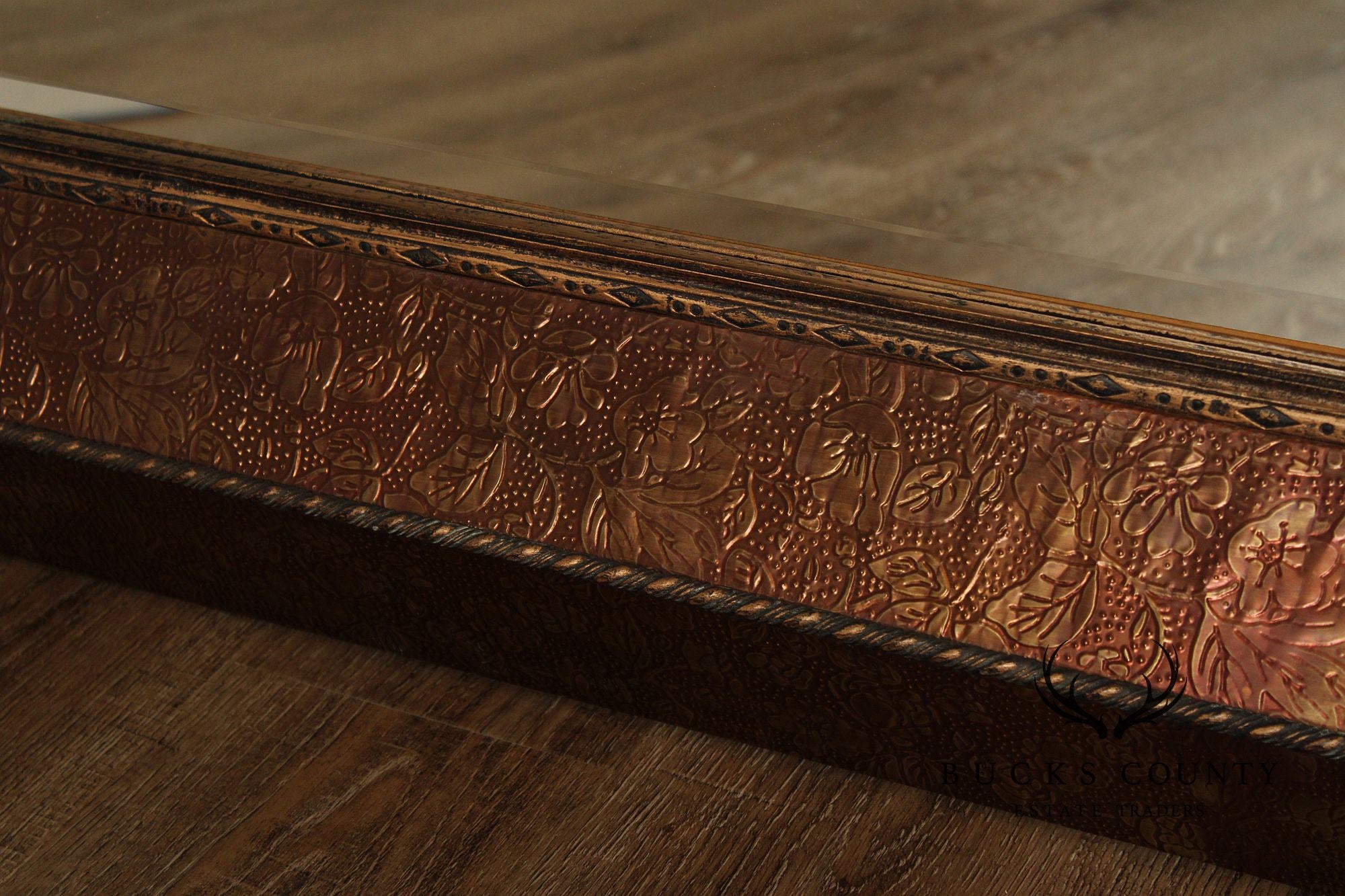 Howard Elliot Collection Chased Embossed Metal Wall Mirror