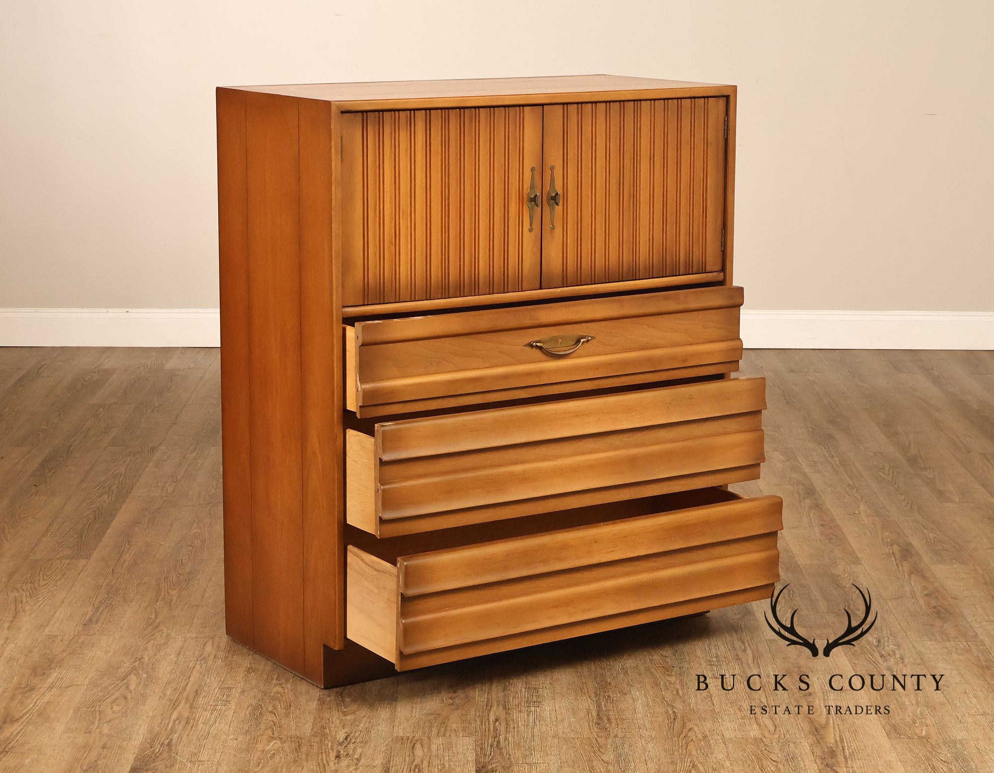 American of Martinsville Mid Century Modern Walnut Tall Chest