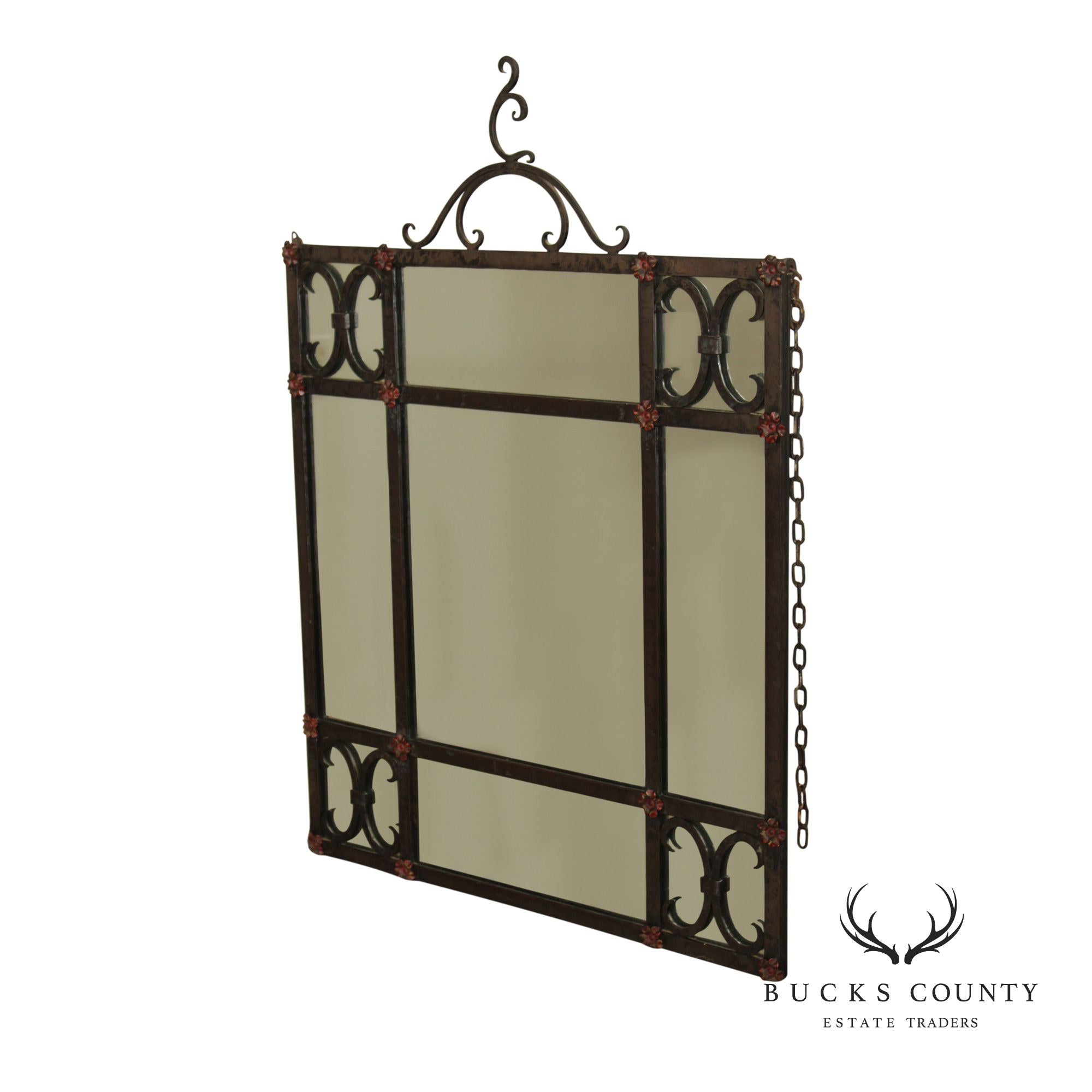 Spanish Colonial Style Wrought Iron Wall Mirror