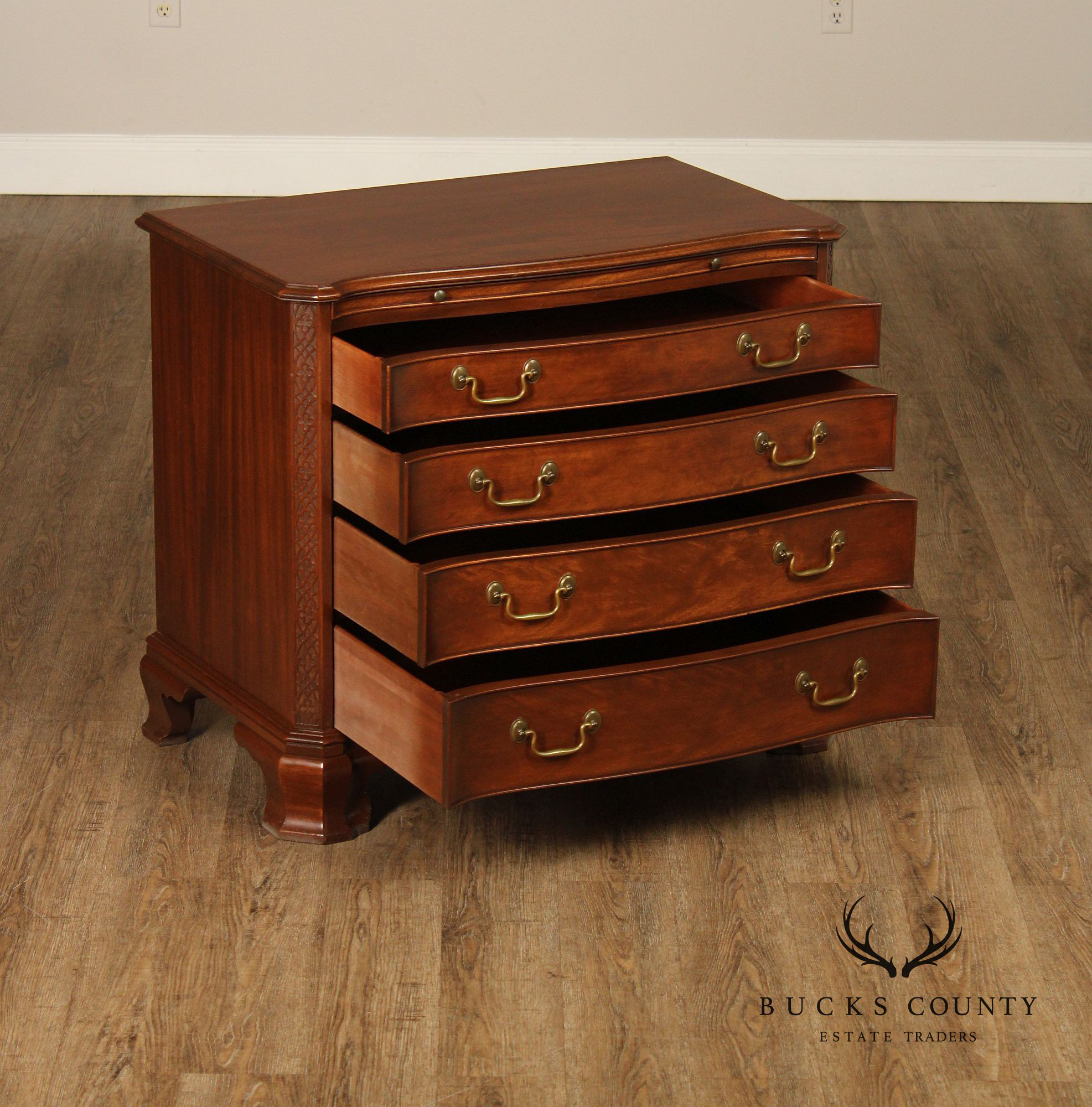 George III Style Mahogany Serpentine Front Chest Of Drawers